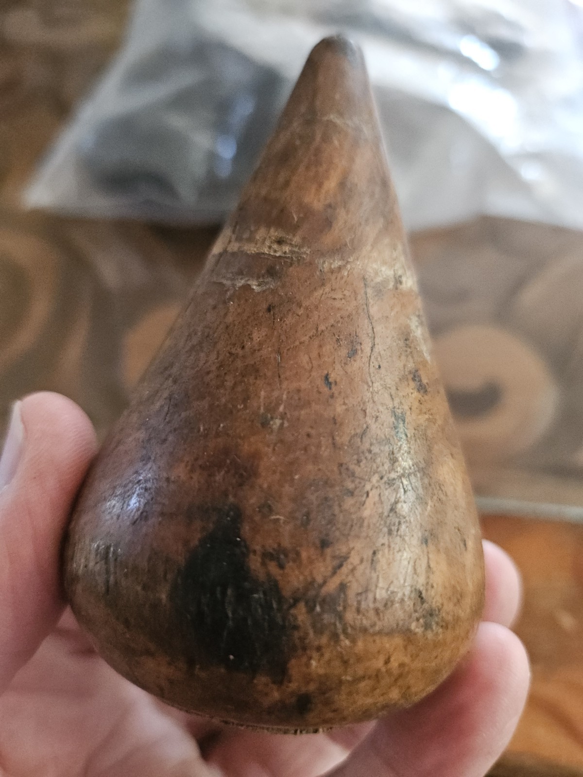 ANTIQUE Victorian Solid Wood Plumber’s Pipe-Flaring Turnpin Honest Patina