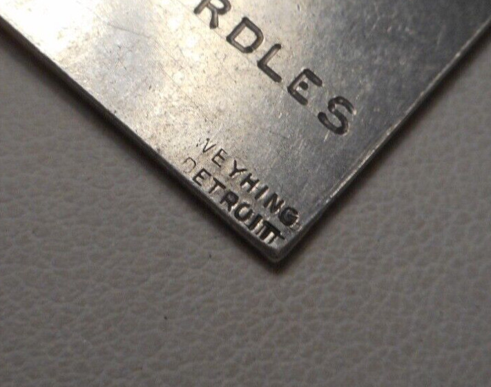 Old Art Deco Weyhing Detroit Sterling Old Timers Award Medal 440Yd Hurdles 14.5g