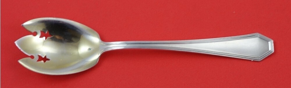 Queen Anne Plain By Dominick and Haff Sterling Ice Cream Fork GW pierced 5 1/2″