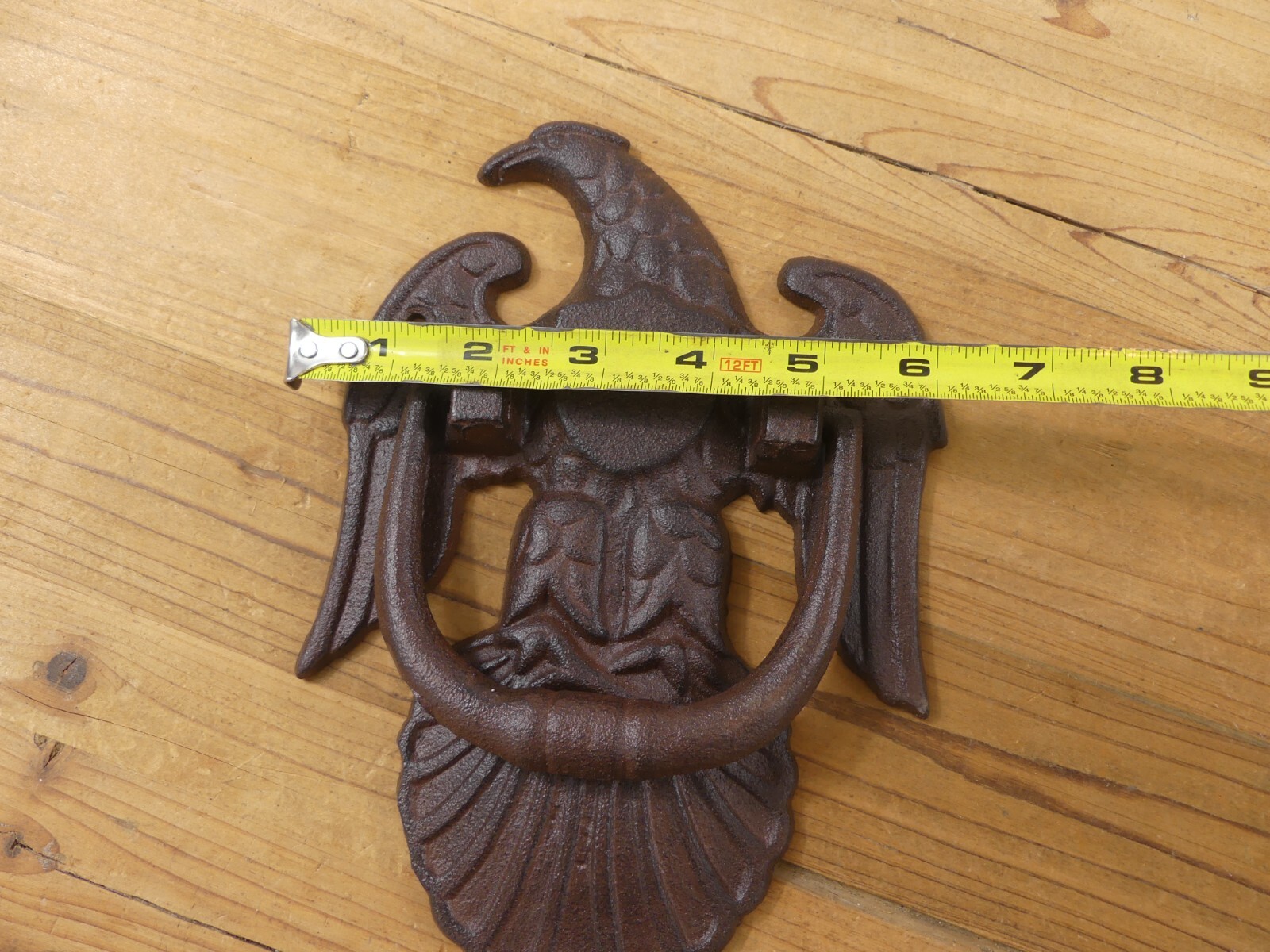 Large Cast Iron Door Knocker American Eagle Man Cave Vintage Style Rustic Style