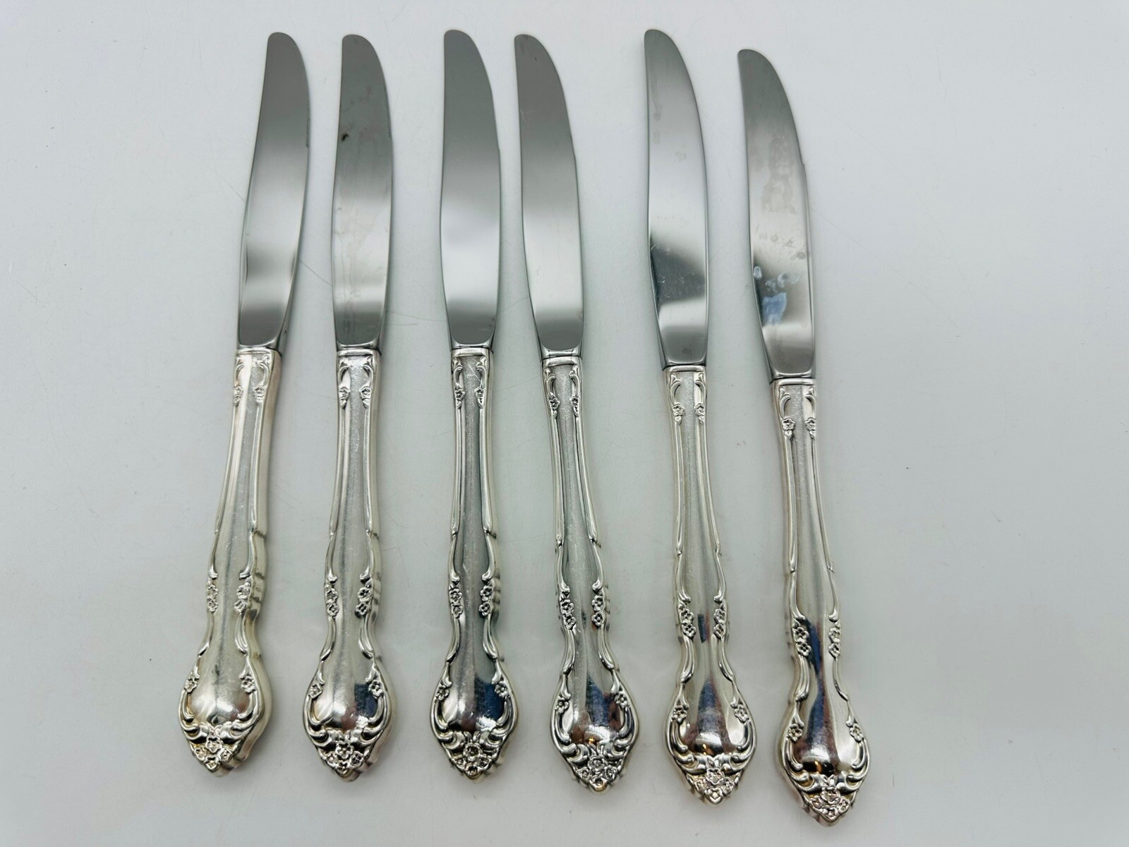 Oneida Community AFFECTION Silverplate 6 DINNER KNIVES Flatware 1960