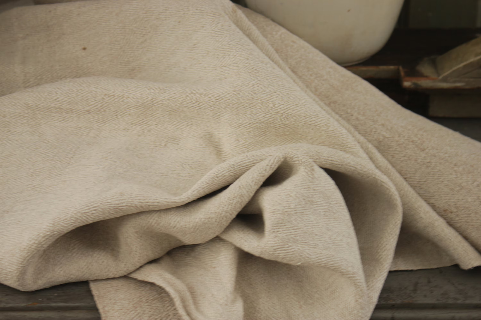 Linen fabric Antique complex weave bolt homespun linen hemp roll material for u