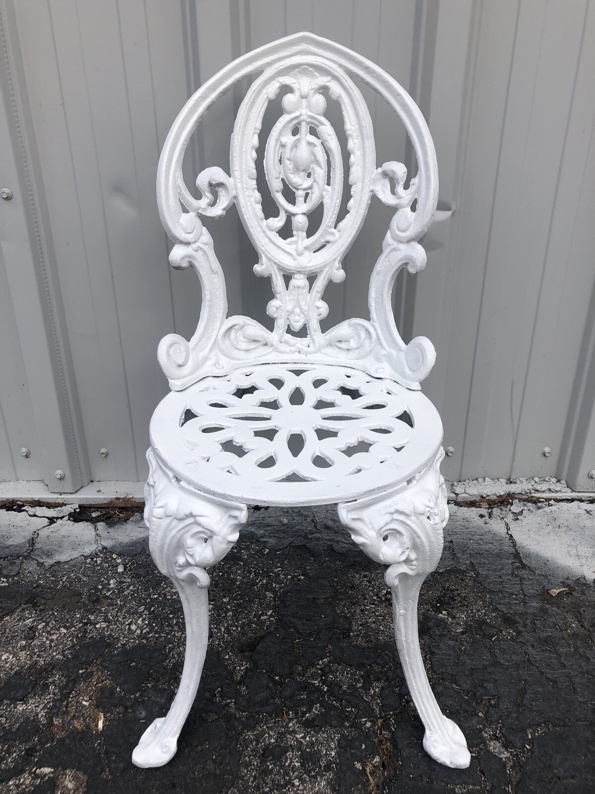 Victorian Style Cast Iron Fancy Garden Chair 28 1/2” X 16” X 15”