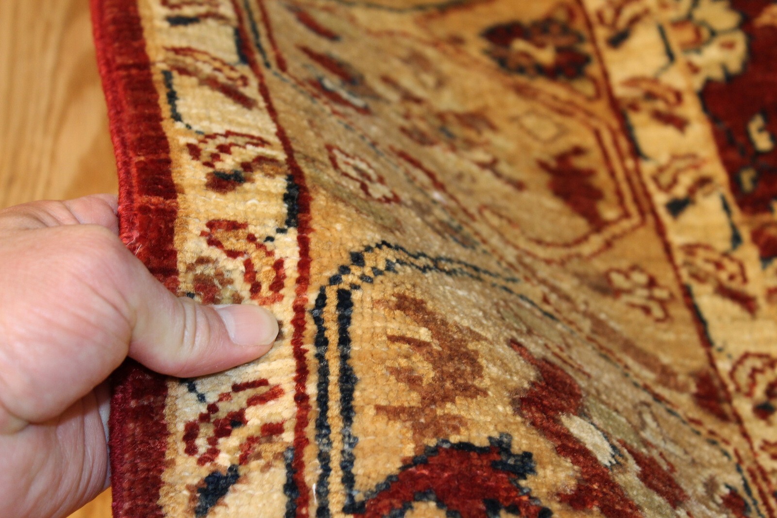 Fine Quality Handmade with Natural Wool Heriz Serapi Design RUST & CREAM COLORS