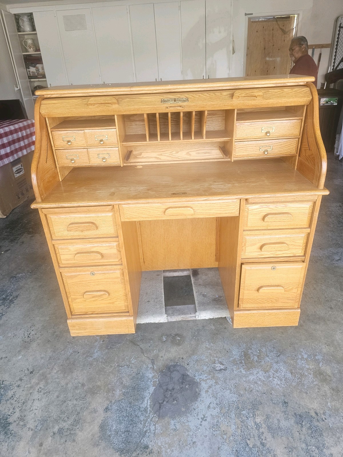 Winners Only Vintage Solid Oak Roll-Top Desk Classic
