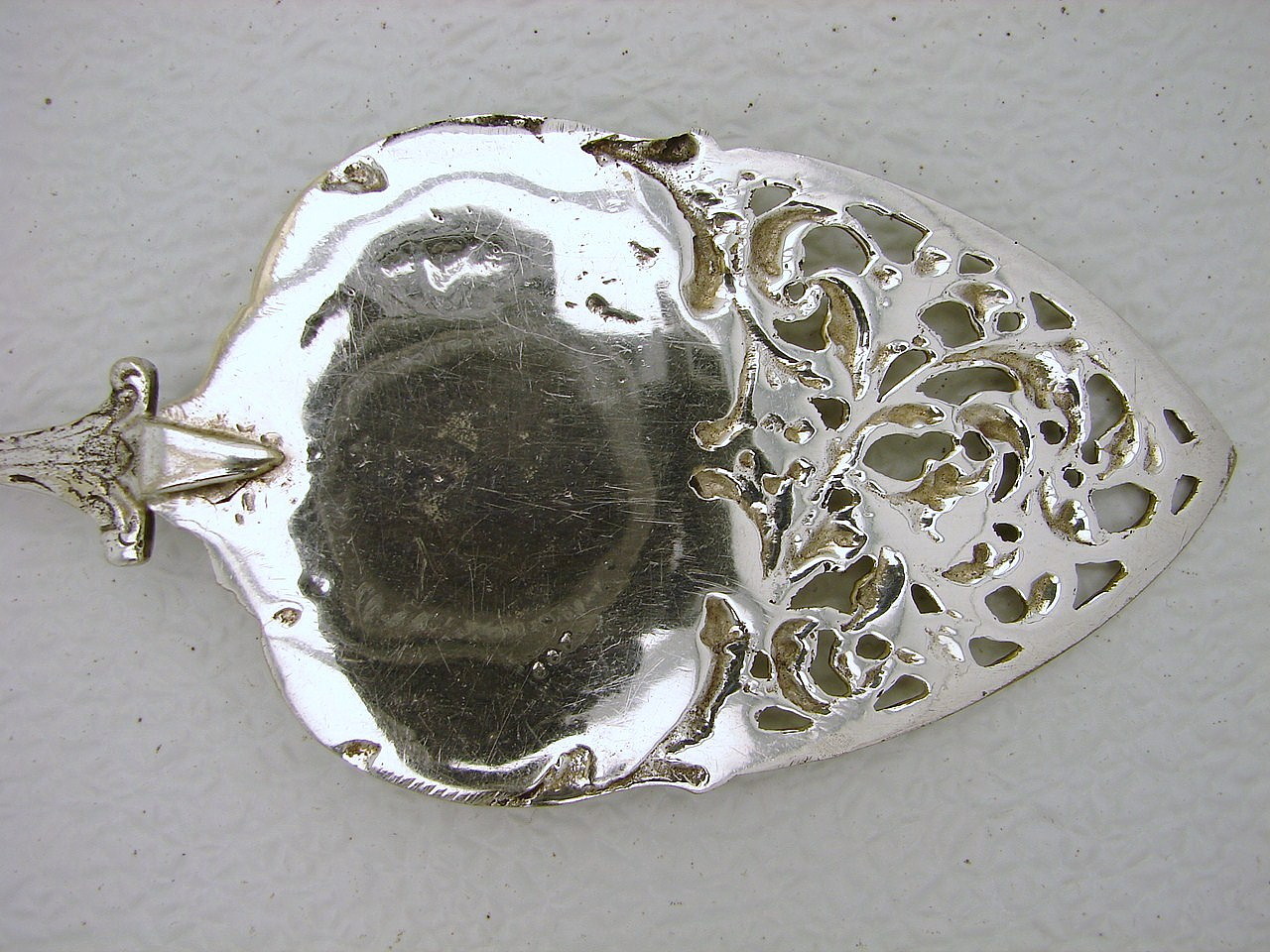 Dutch Silver Desert Server with Figural Seascape and Cutout Pan & Ship LUVO