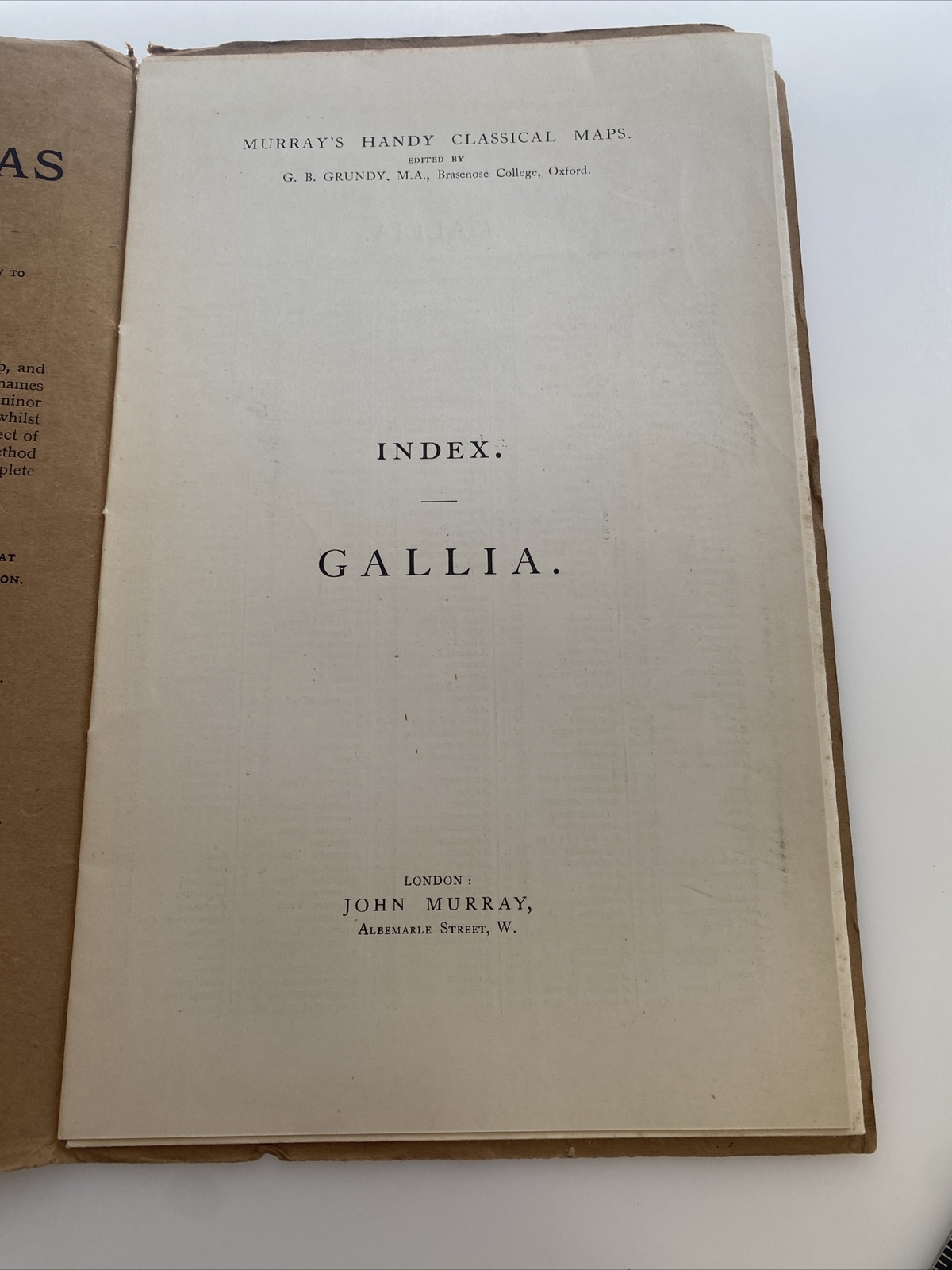 Old Map Murray’s Handy Classical Map of Gallia with Index abb