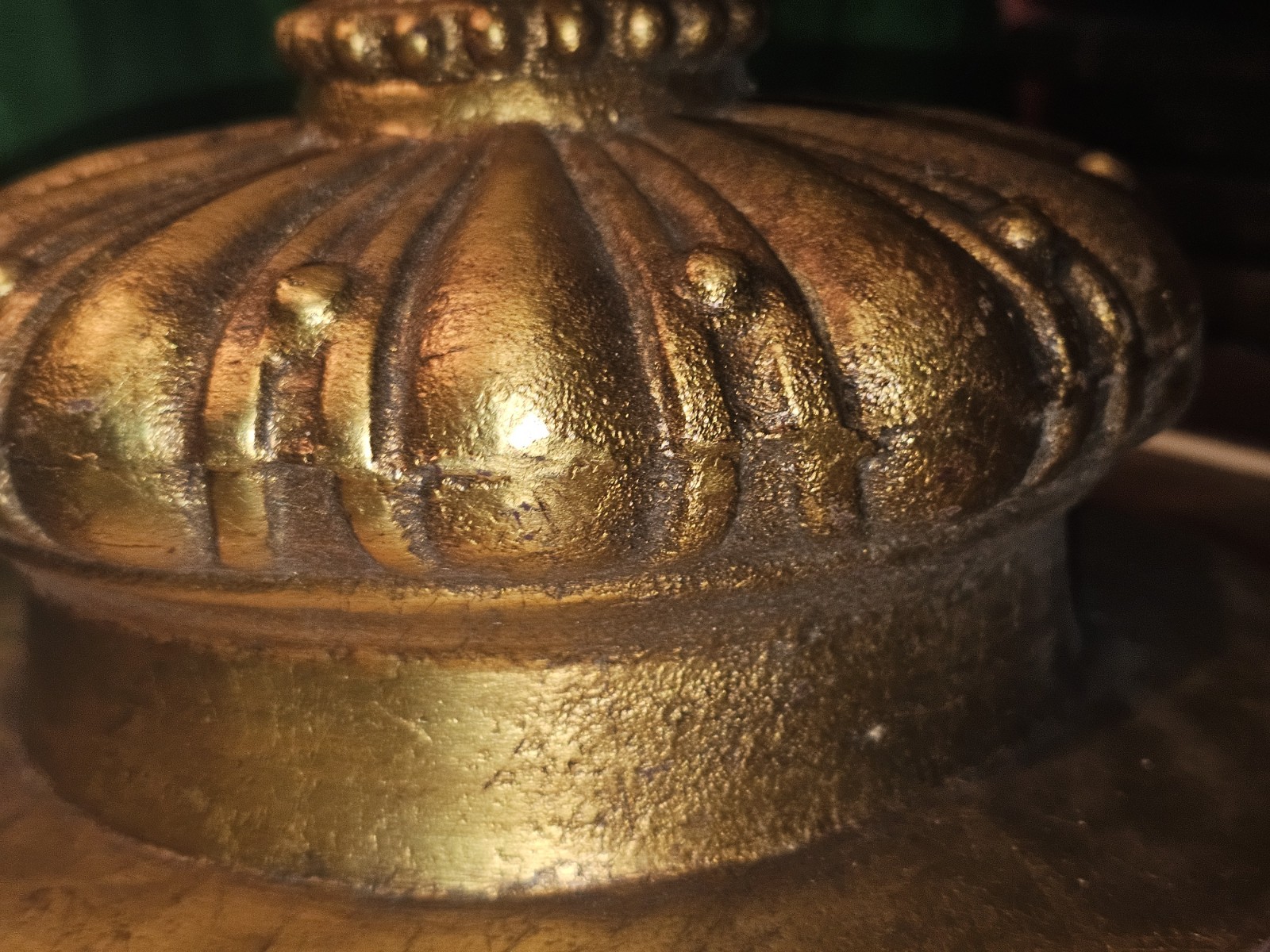 French Giltwood Pedestal Bowl Hand Carved Compote Tazza 19th Century 14″