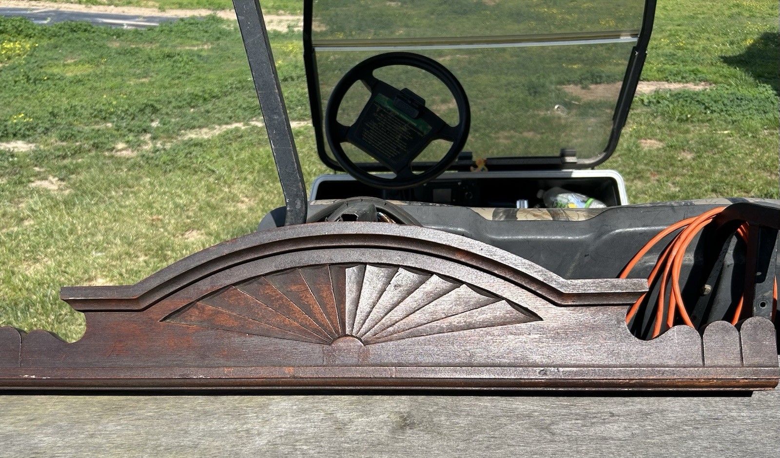 ANTIQUE WALNUT FURNITURE TOPPER, FURNITURE PEDIMENT 35 1/2 WIDE