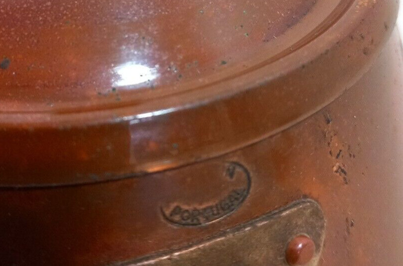 Copper Lidded Pan Wooden Handle Portugal Saucepan Fondue