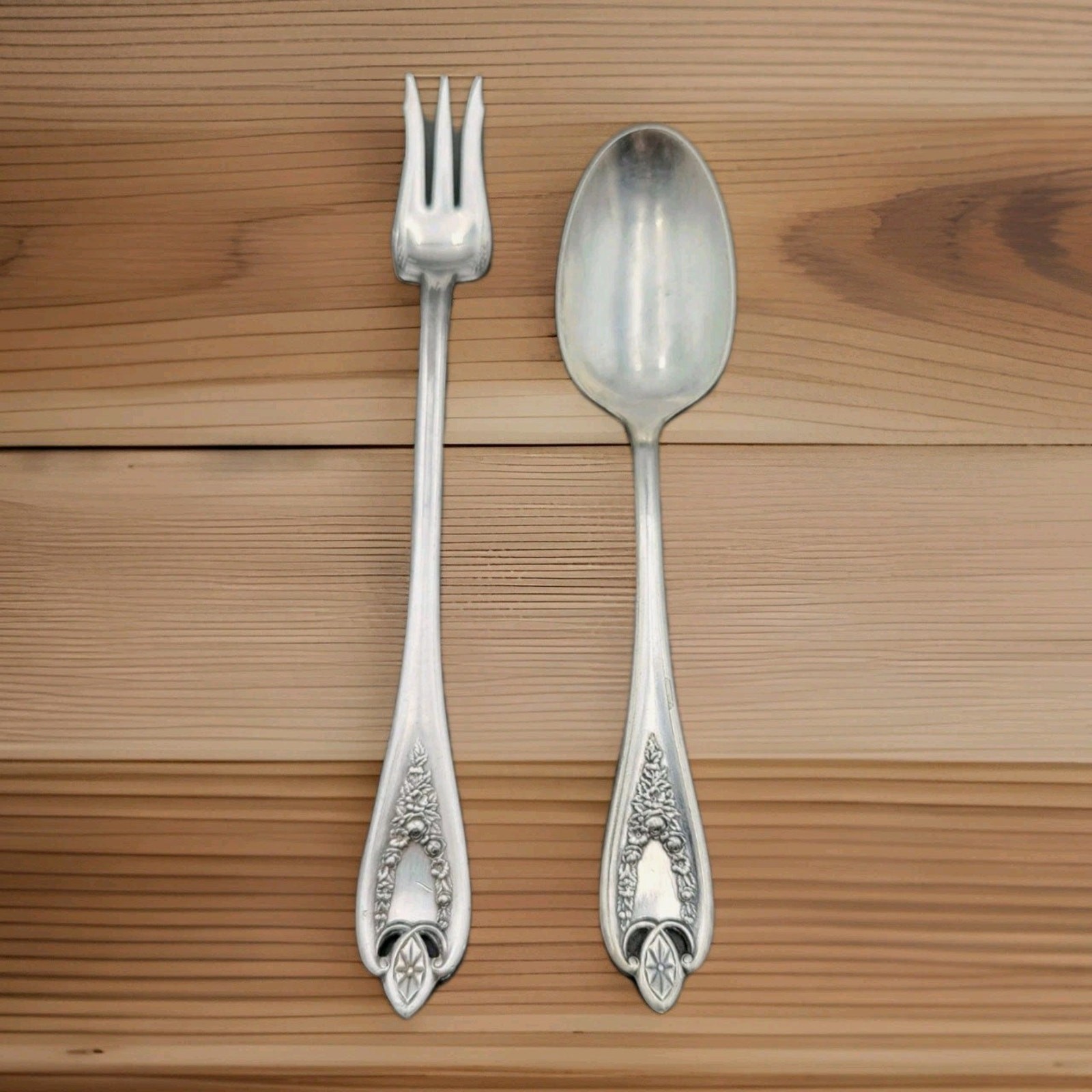 1847 Rogers Bros Cocktail Fork & Five o’clock Spoon XS Triple Old Colony Pattern