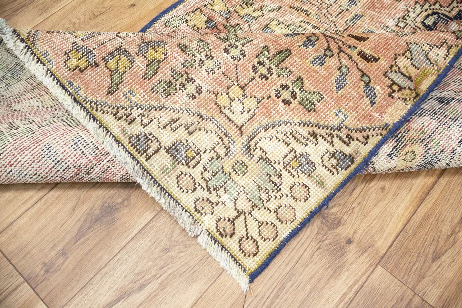 Semi-Antique Distressed Handmade Oriental Wool Rug Entryway Carpet 3’1×4’4 Ft