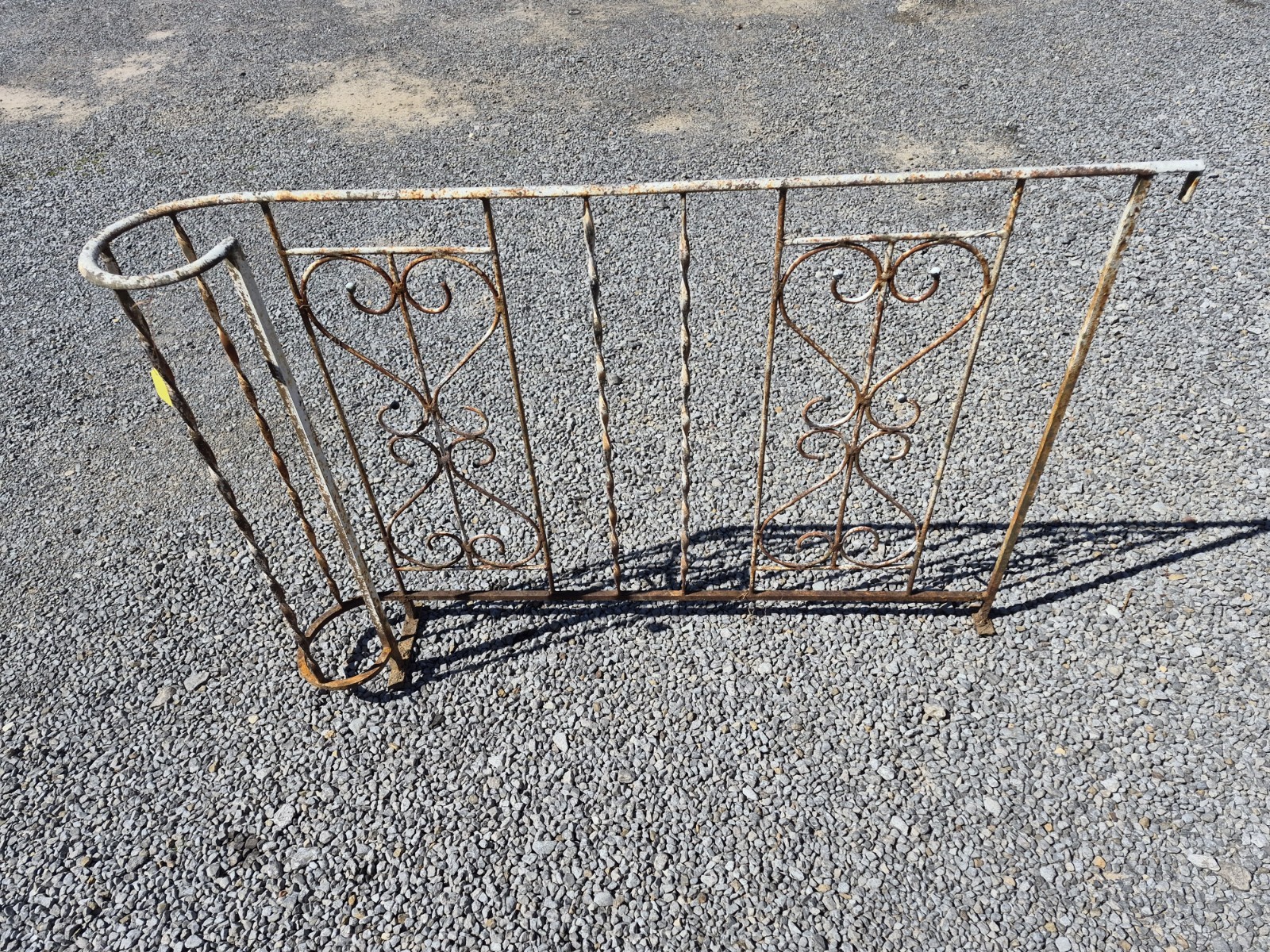 Early 1900s Heart Shaped Pattern Section Of Wrought Iron Railing