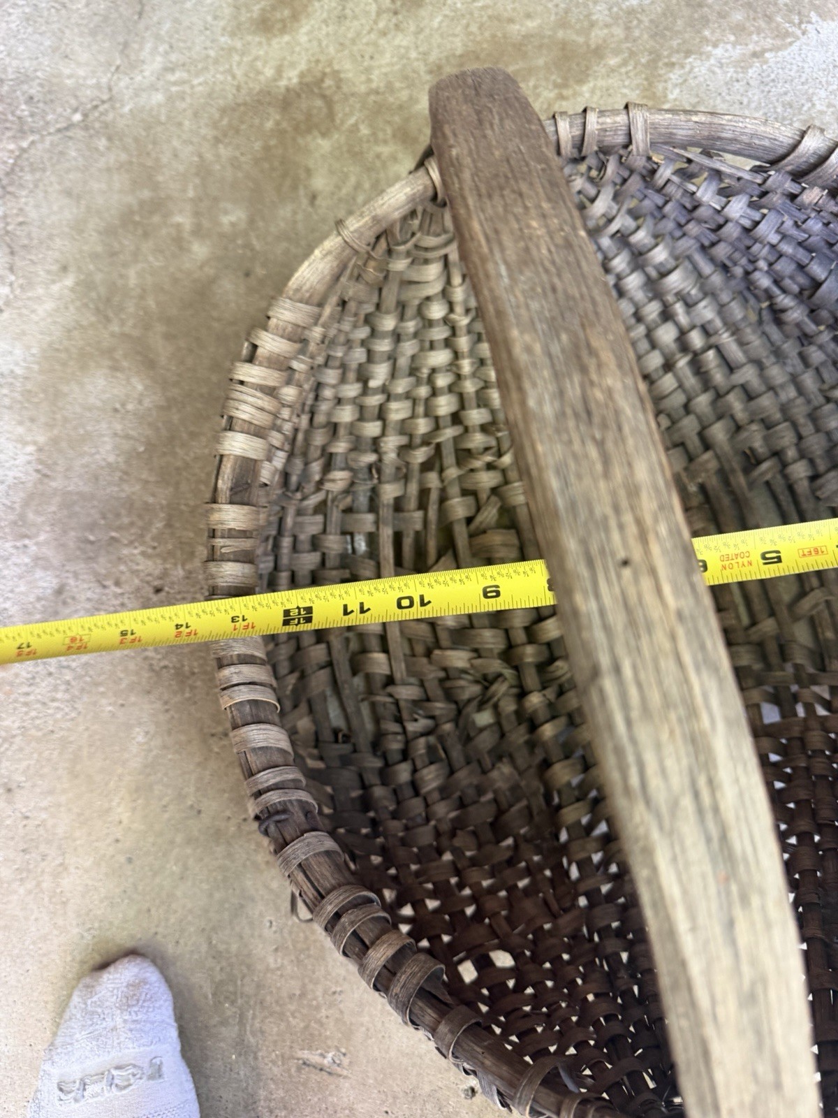 ANTIQUE GA PRIMITIVE Buttocks BASKET SPLIT OAK Market Egg Gathring