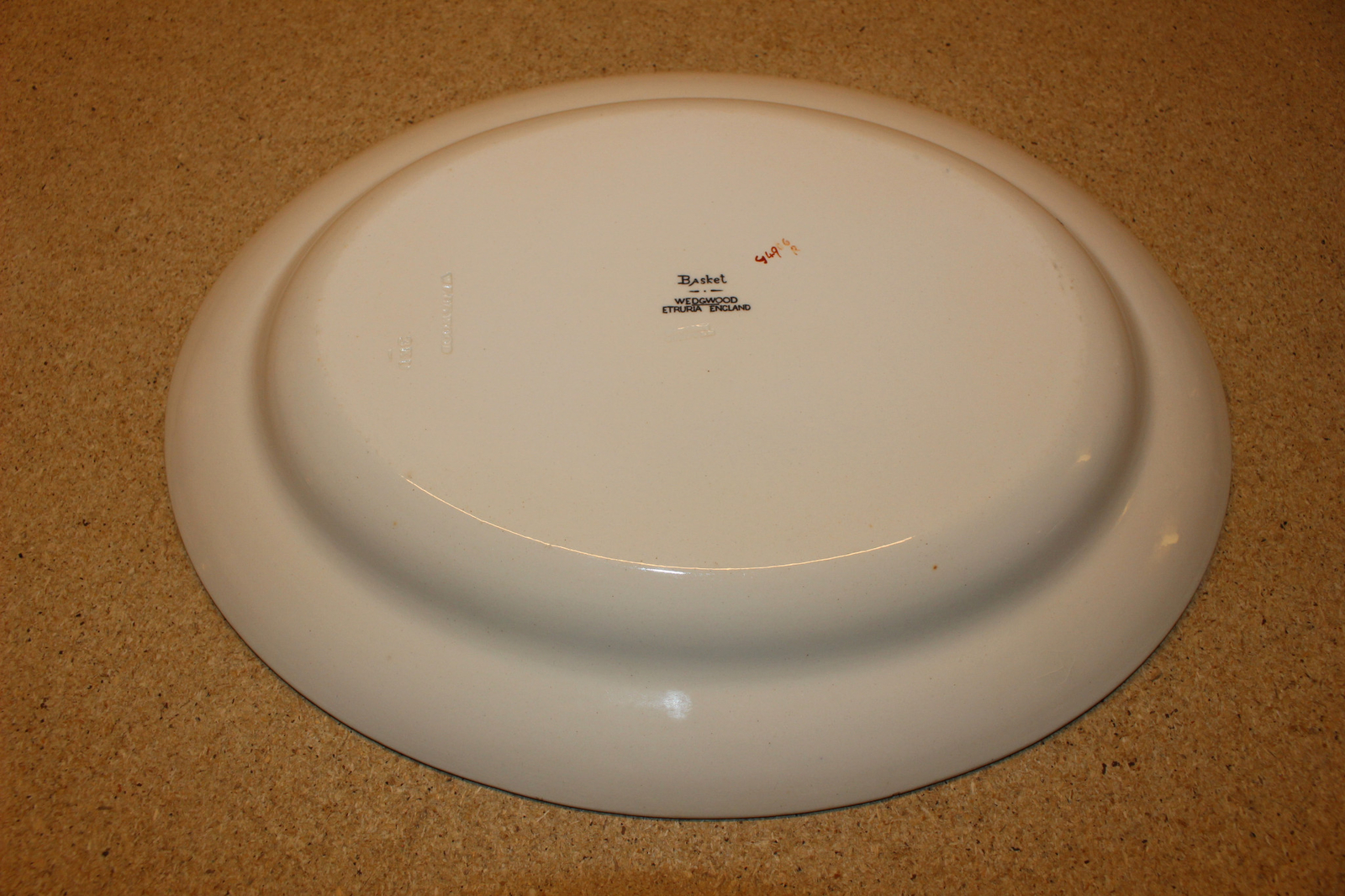 RARE ANTIQUE WEDGWOOD GREEN BASKET CHINESE LOTUS 12.75″ OVAL SERVING PLATTER