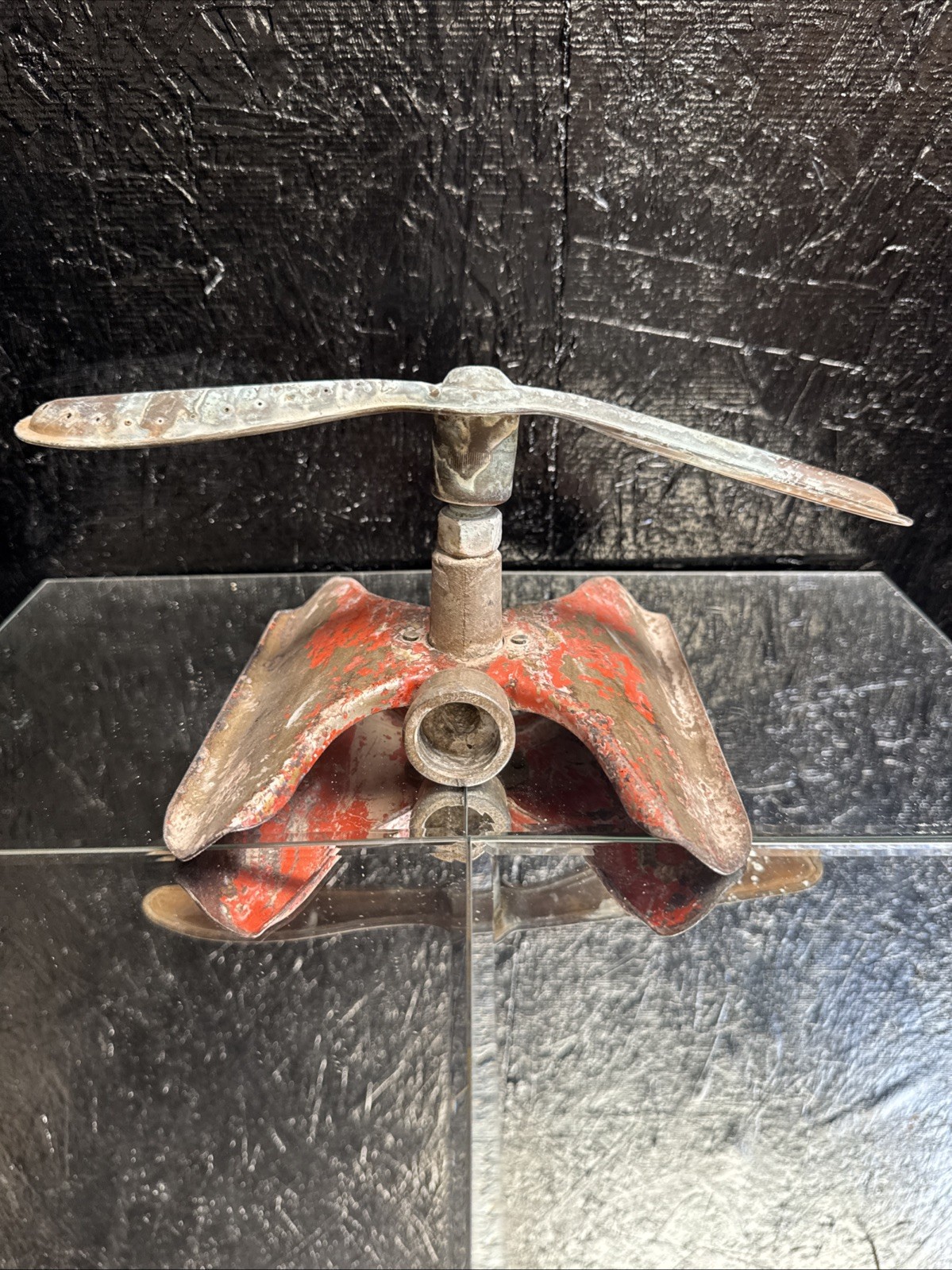 Vintage Machine Age L.R Nelson Cast Iron Brass Propeller Lawn Sprinkler Art Deco
