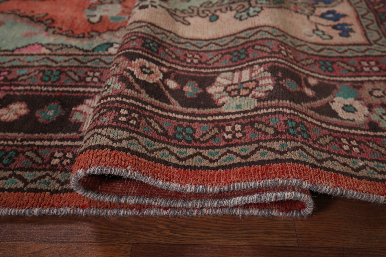 Vintage Rust Wool Hamedan Living Room Rug 7×10 Traditional Handmade Area Carpet