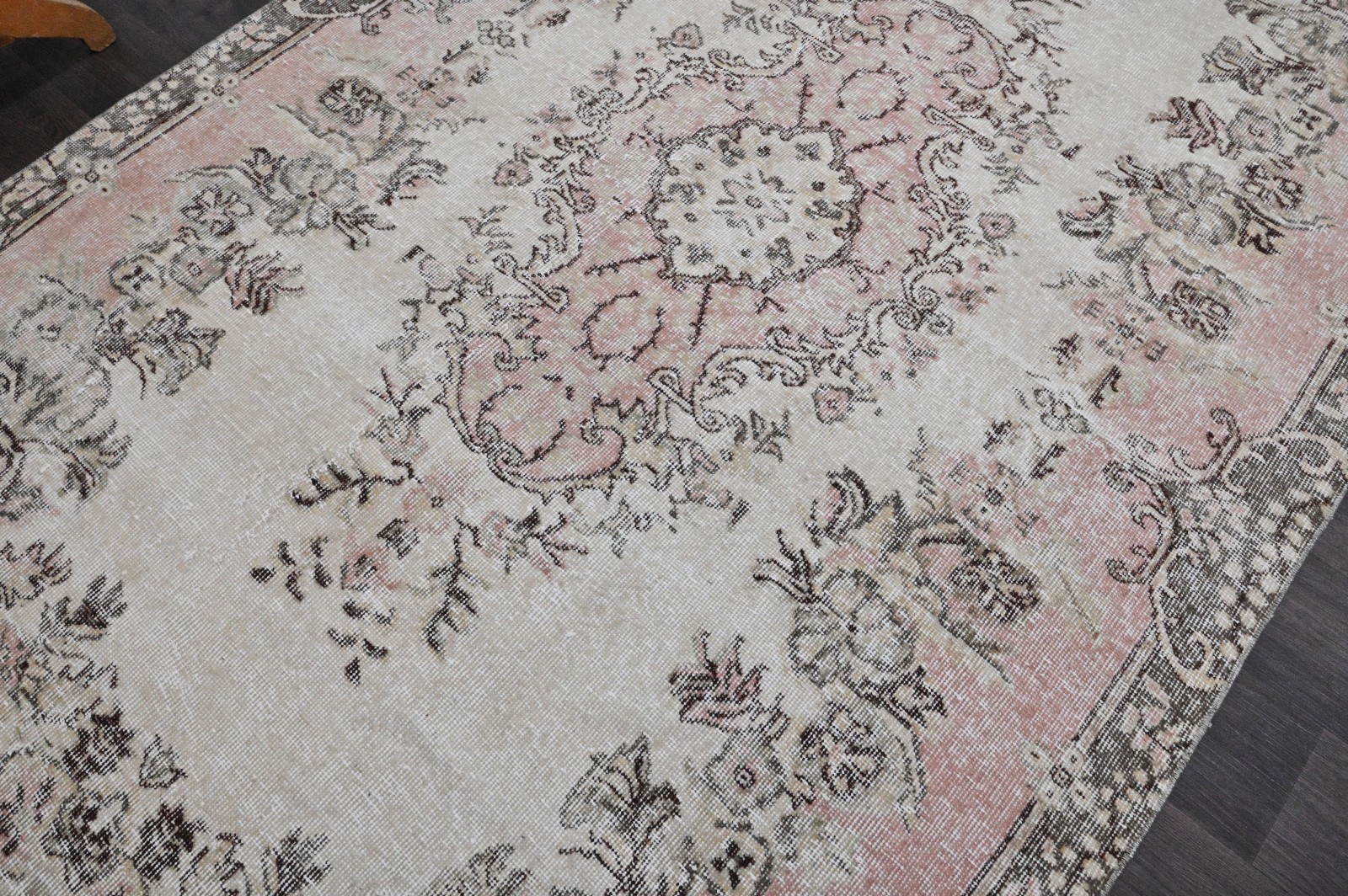 Oushak Turkish Vintage Rug 5×9 Kilim Rug Anatolian Handmade Boho Decor BEIGE
