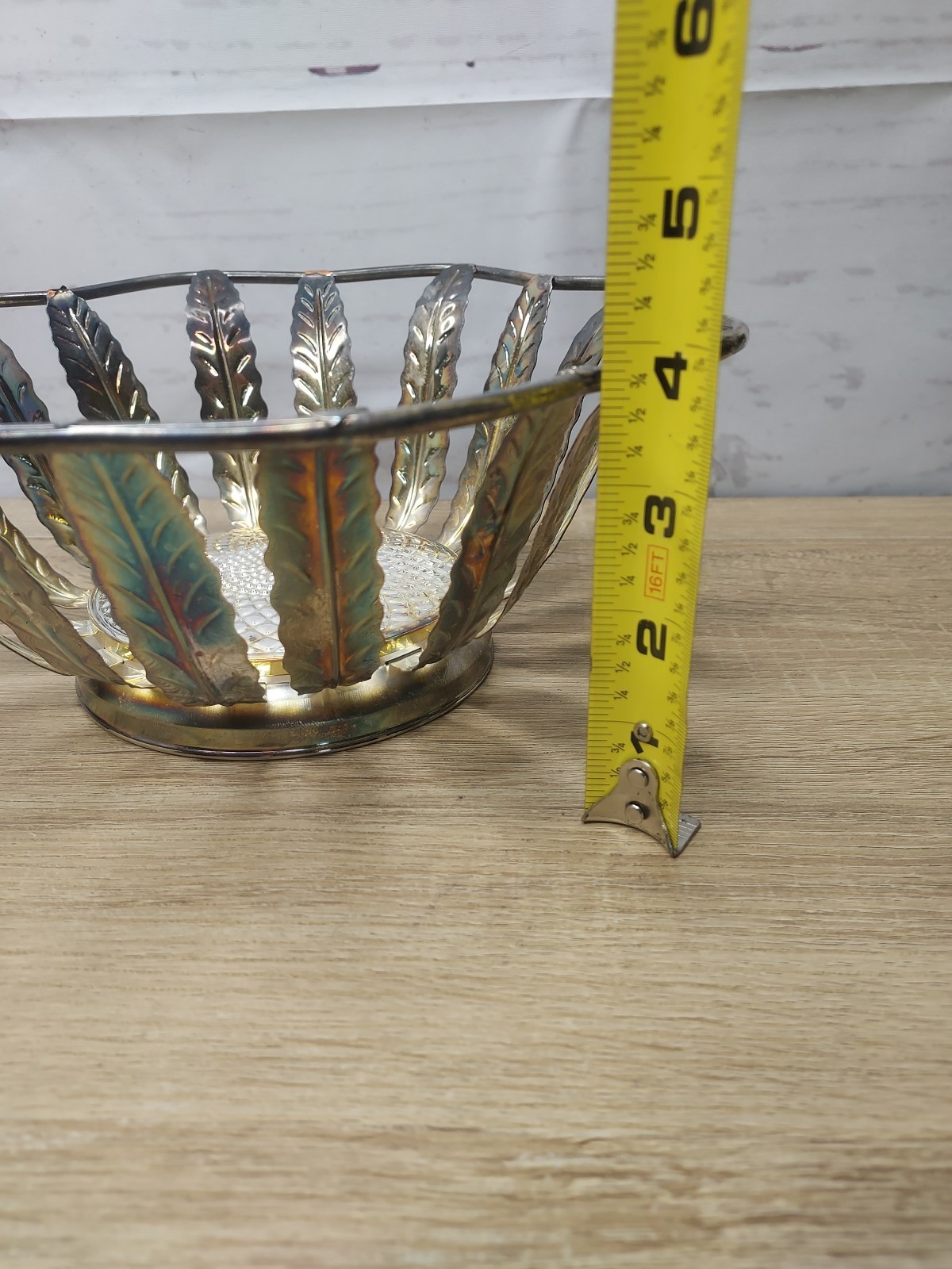 Silverplate Sunflower Flower Serving Display Decorative Bowl Patina Vtg