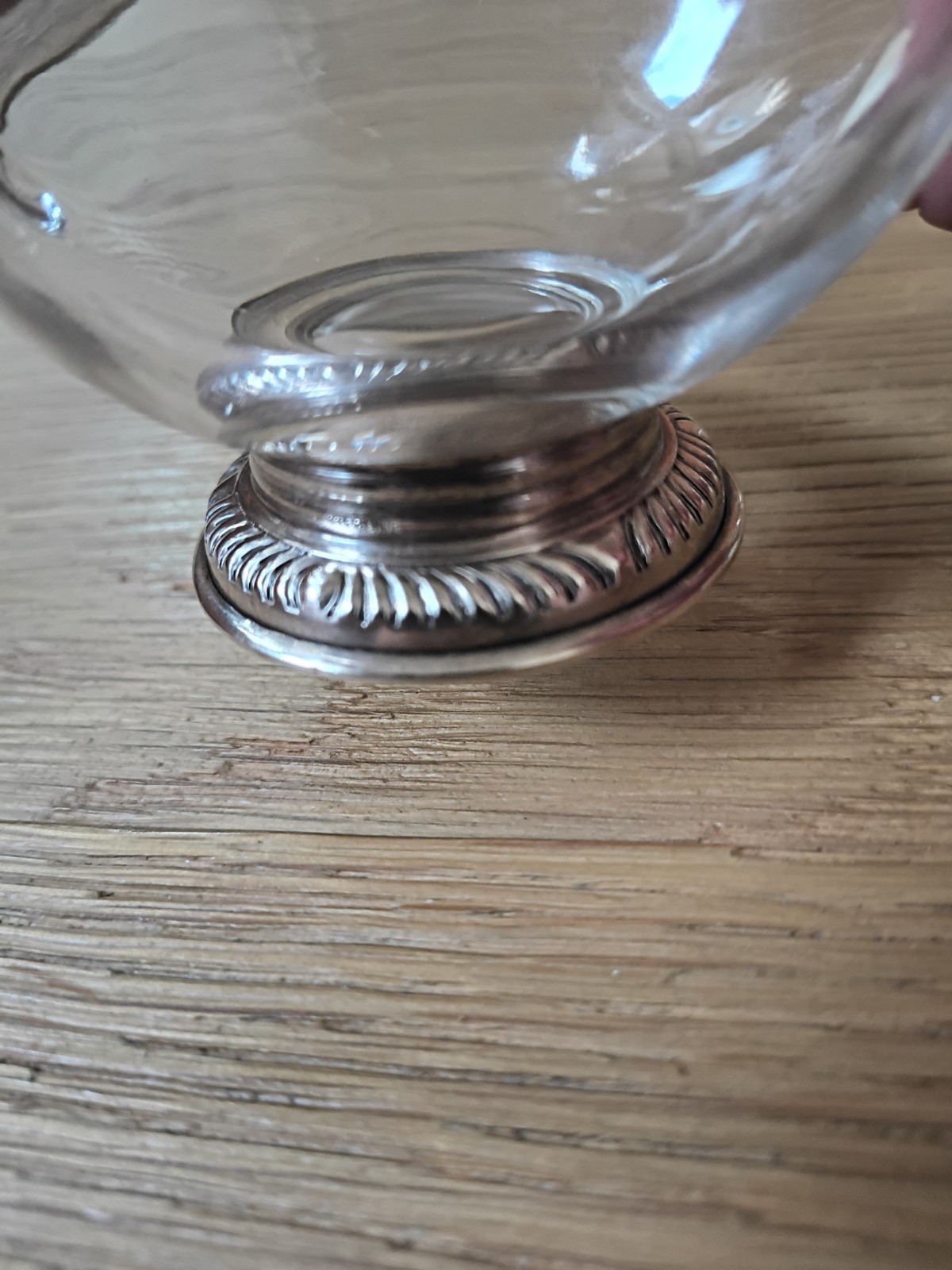 VTG Frank M Whiting Sterling Silver Base Glass Creamer Sugar Bowl Set Gadroon