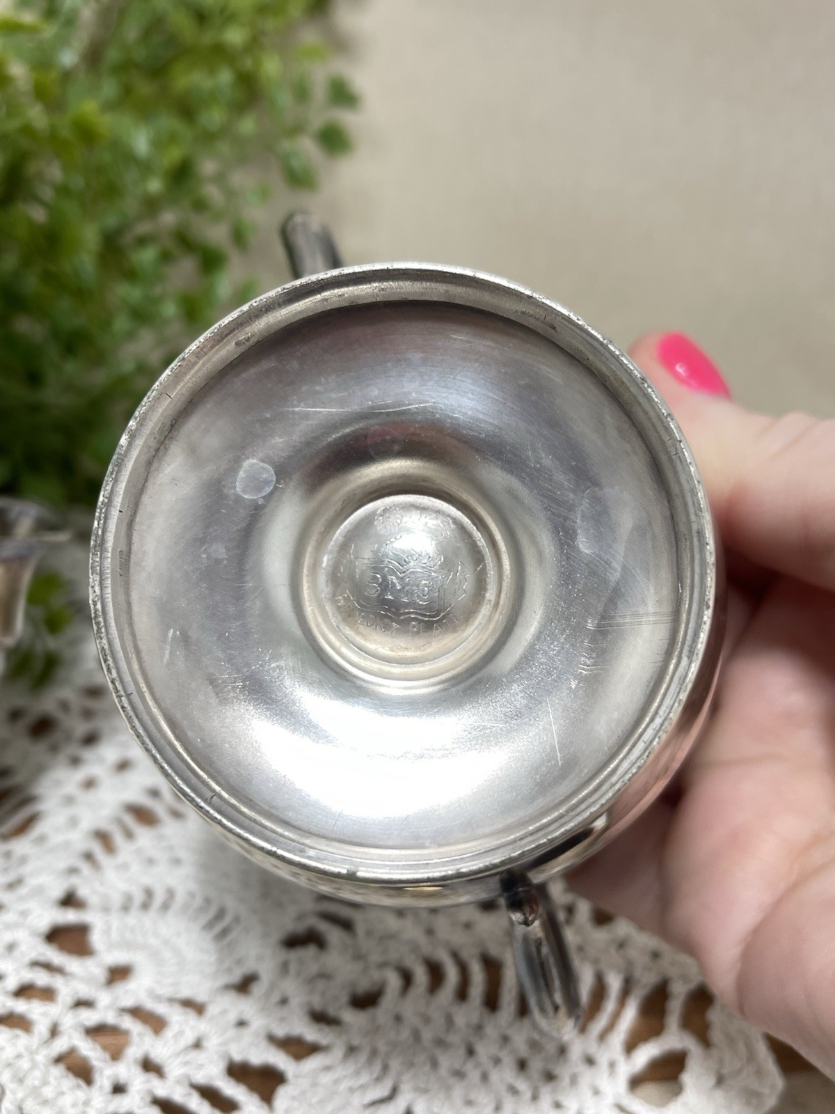 Antique Benedict Manufacturing Co Silverplate Sugar Bowl Creamer 3 In