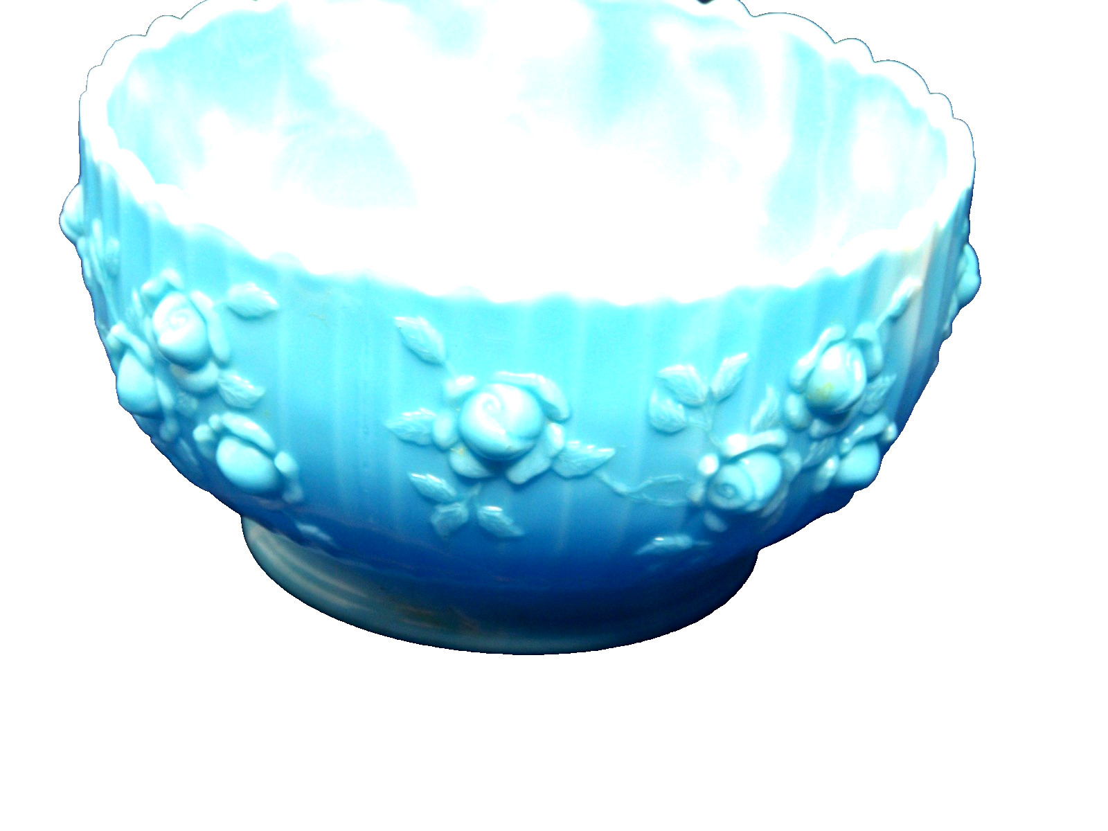 Fenton Blue Marble 7in Open Bowl