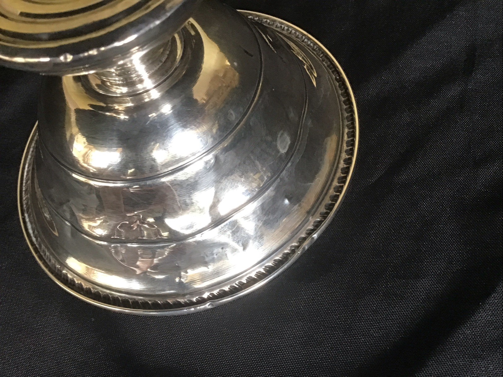 STERLING SILVER PEDESTAL 4.25” COMPOTE Bonbon DISH, GADROON Nulling Edge