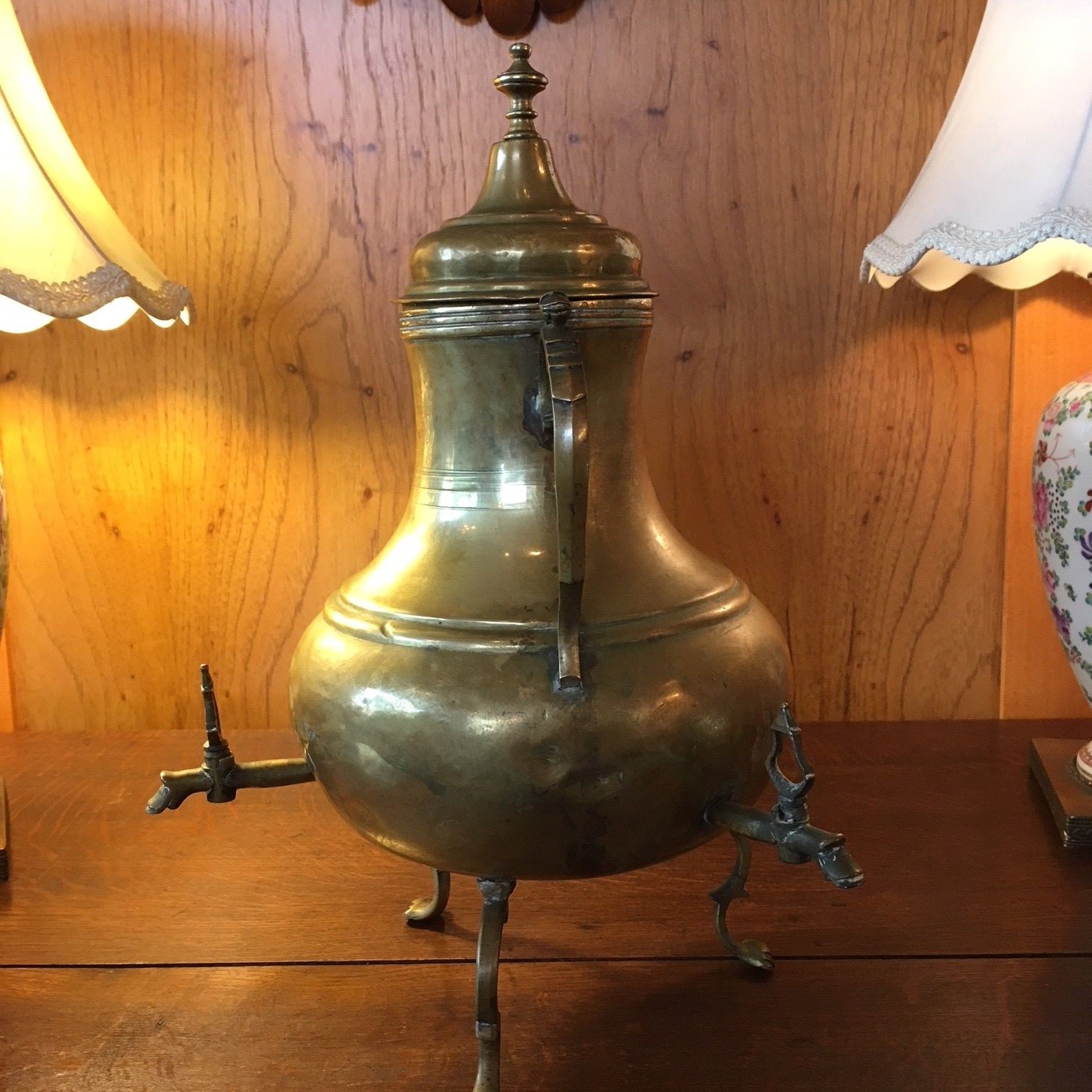 Antique 18th Century Dutch Brass Samovar Coffee Tea Hot Water Urn 16″ x 14″