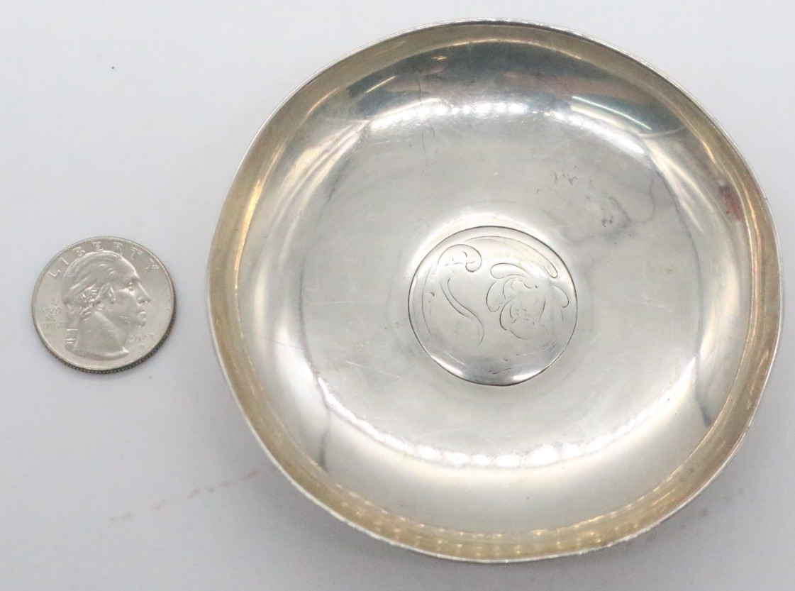 Arthur Stone Arts & Crafts Hand-Hammered Sterling Silver Dish
