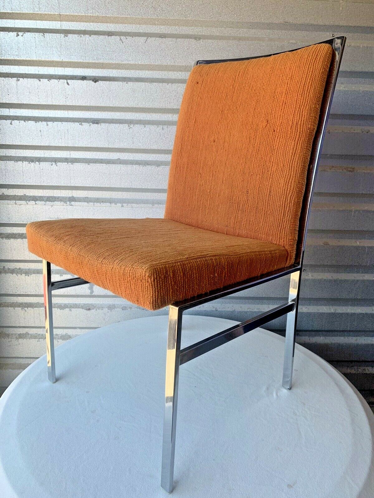 Pierre Cardin for Dillingham Set of Six Side Dining Chairs – Fabric and Chrome