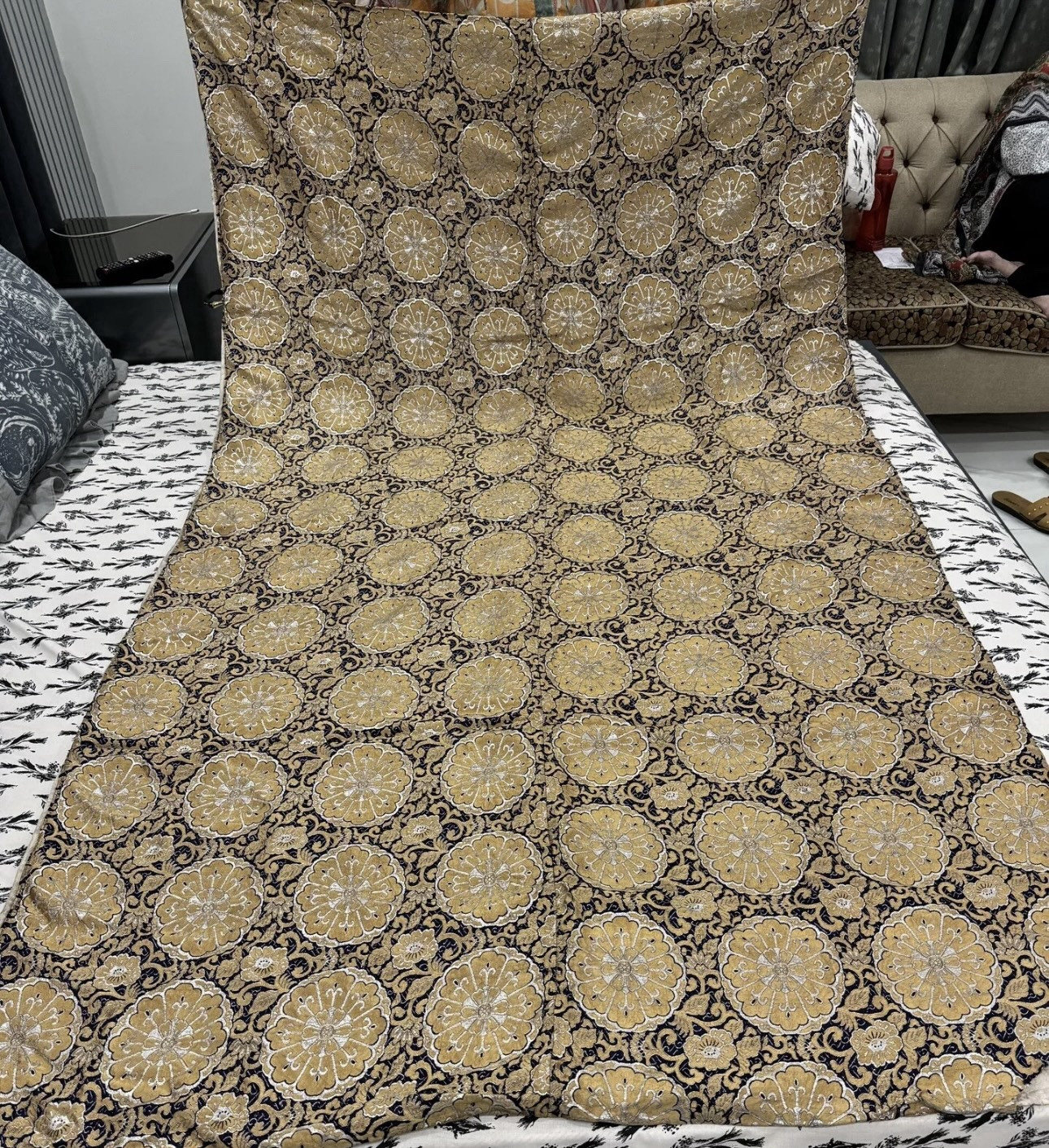 Antique Chinese Silk Brocade 125 X 215 Cm