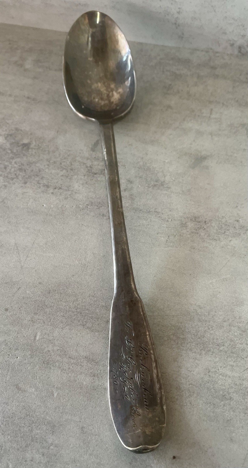 Antique Gorham Rochambeau 1780 Silverplate Serving Spoon 12”