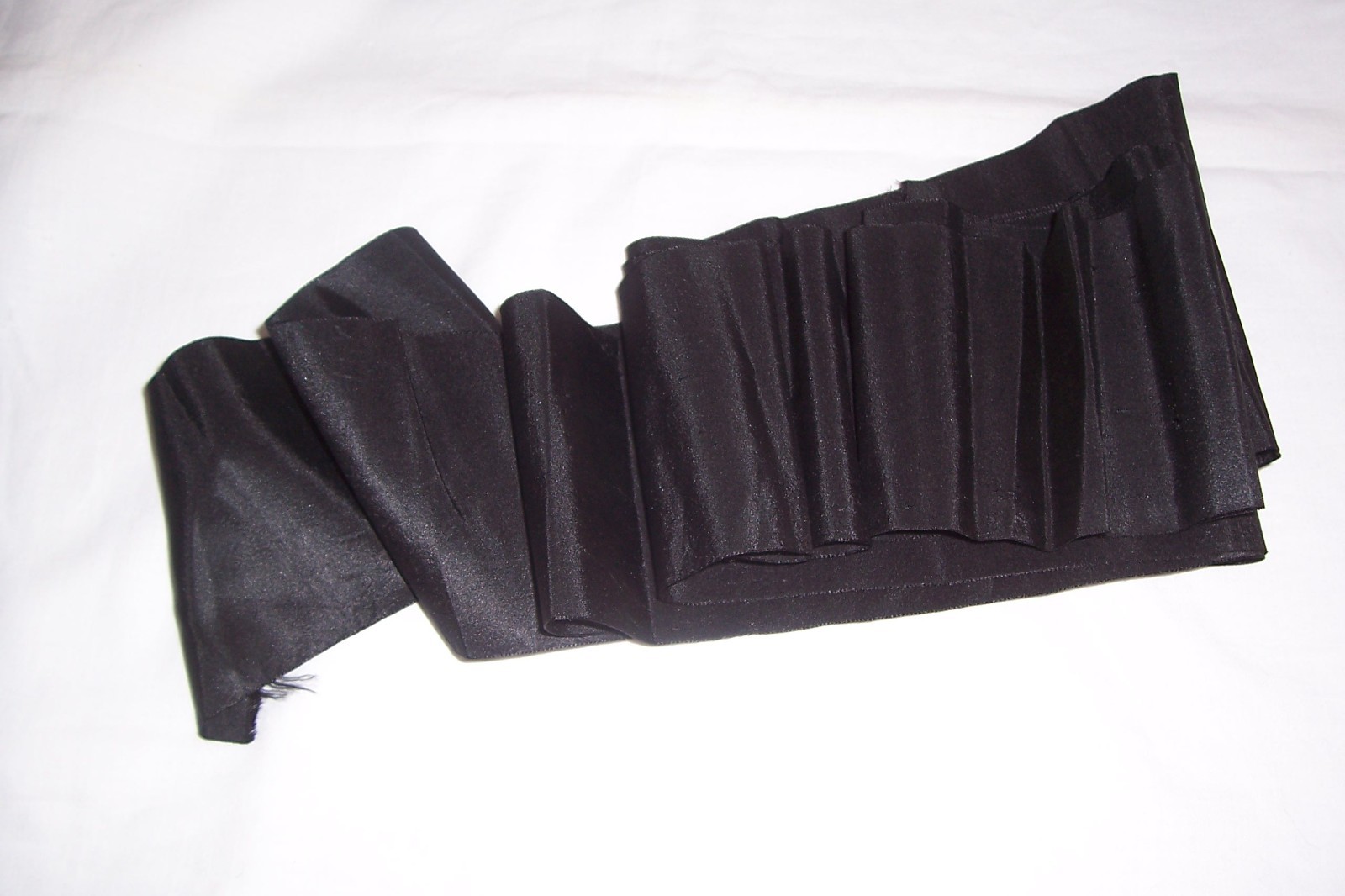 Antique Victorian Edwardian Wide Black Silk Fabric Ribbon