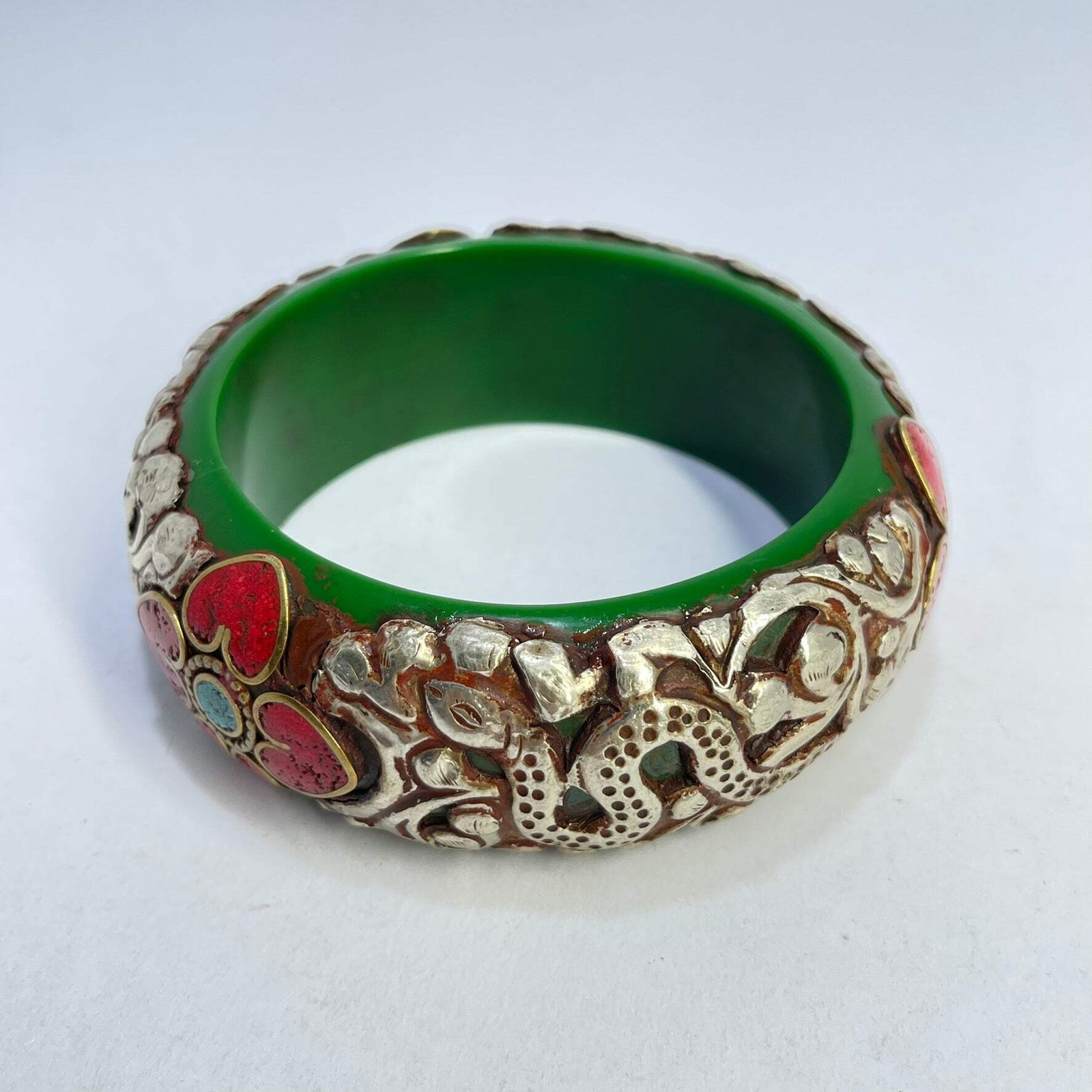 Tibetan Bangle Repoussé Bracelet