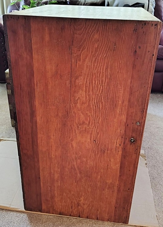 RARE Antique Printer Document Parts Photo Cabinet 12 Drawers Porcelain Burl Wood