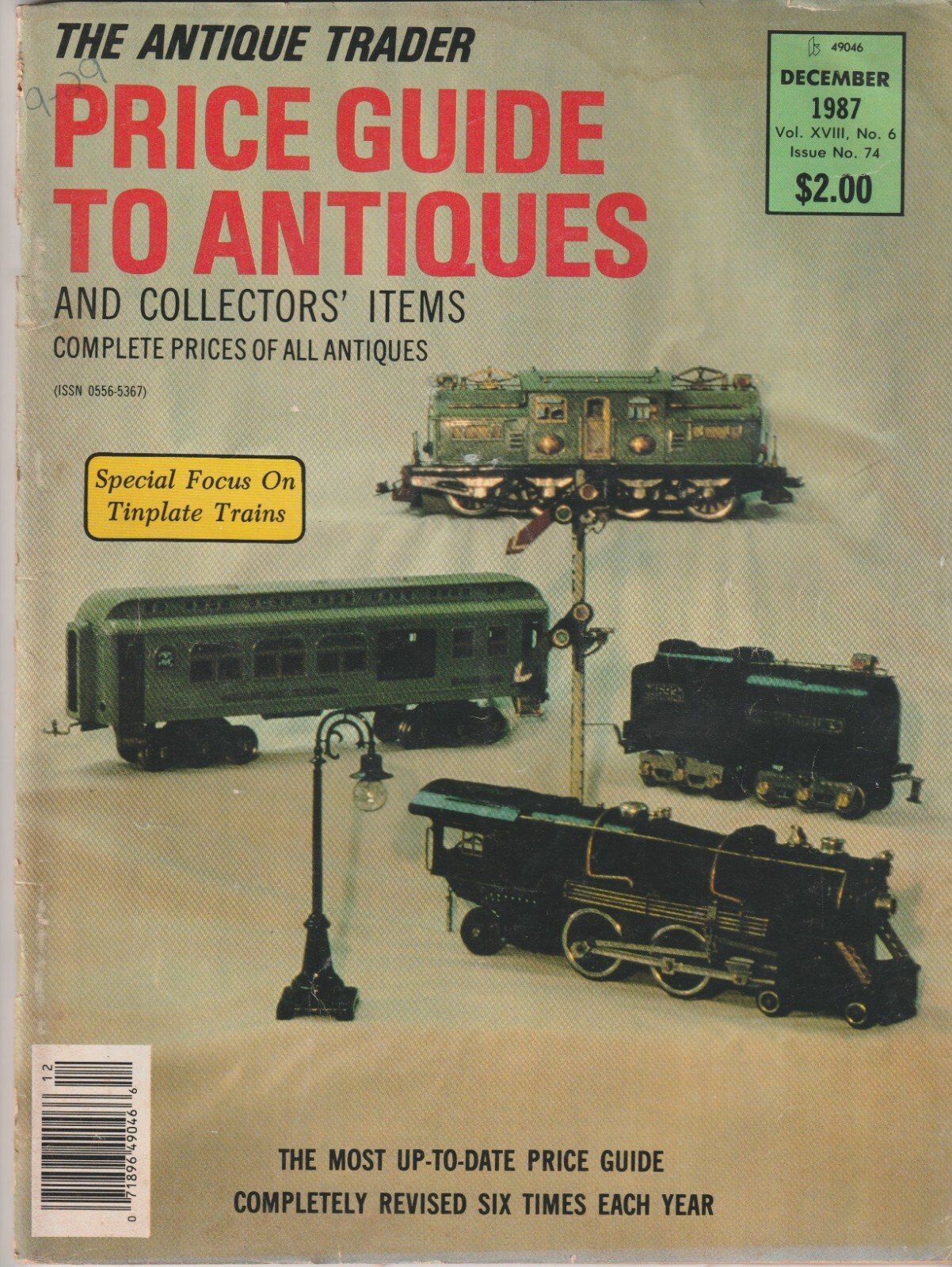 The Antique Trader Price Guide Magazine Dec 1987 Focus on Tinplate Trains
