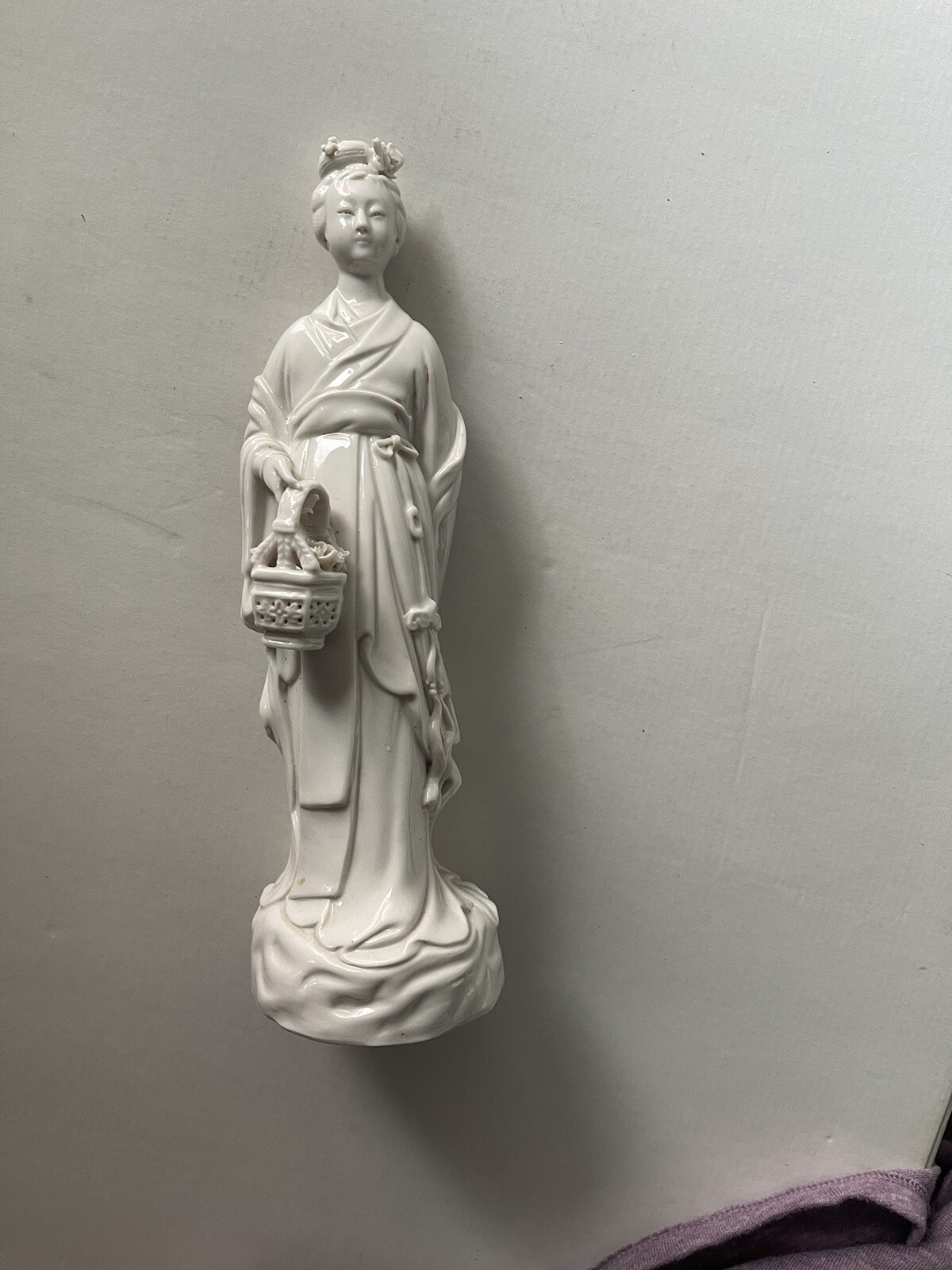 Fine antique Chinese blanc de chine figurine of Quan Yin 10.5″/26.6 cm