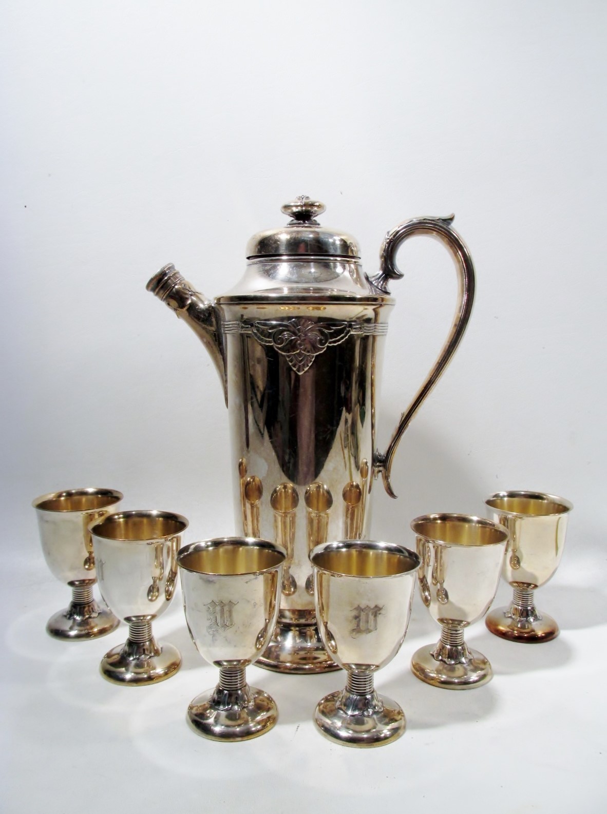 ART DECO Jazz Age International Silver GUILD CADENCE 7 Pc Cocktail Shaker Set