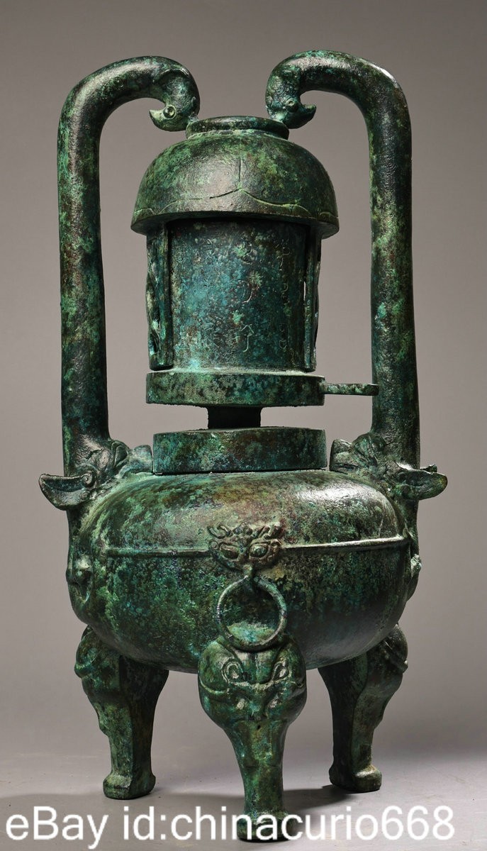 12″ Old China Bronze Ware Carving Dynasty Palace Beast Feet Candlestick