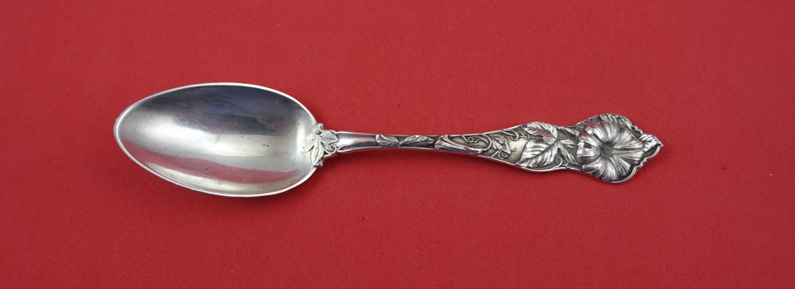 Floral Series by Watson Sterling Silver Teaspoon w/ morning glory w/mono 6″