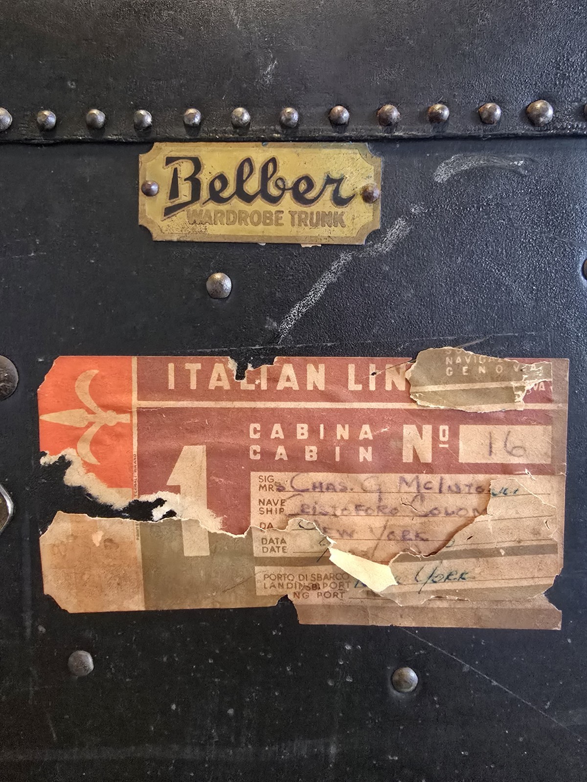 Vintage Belber Wardrobe Trunk Steamer Trunk With Drawers For Display Restore