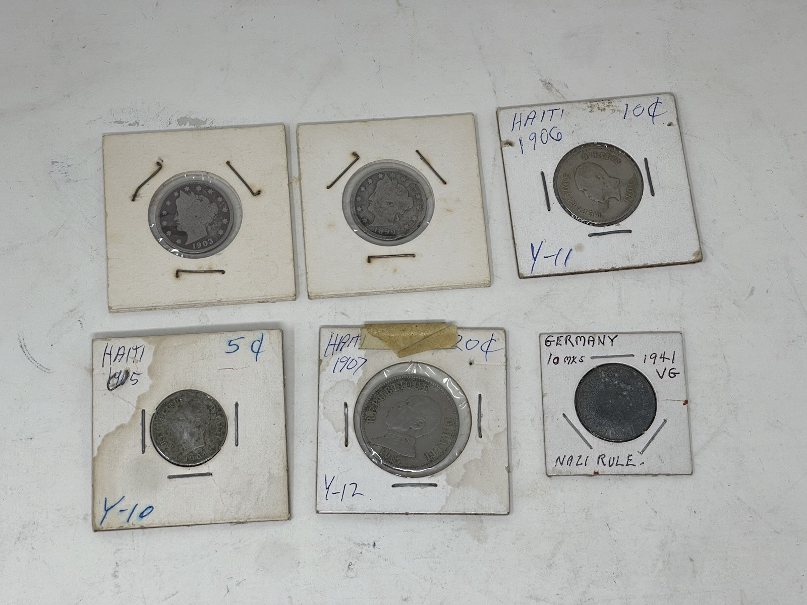 Lot Of Old Silver Coins, Tokens And Pins Etc.
