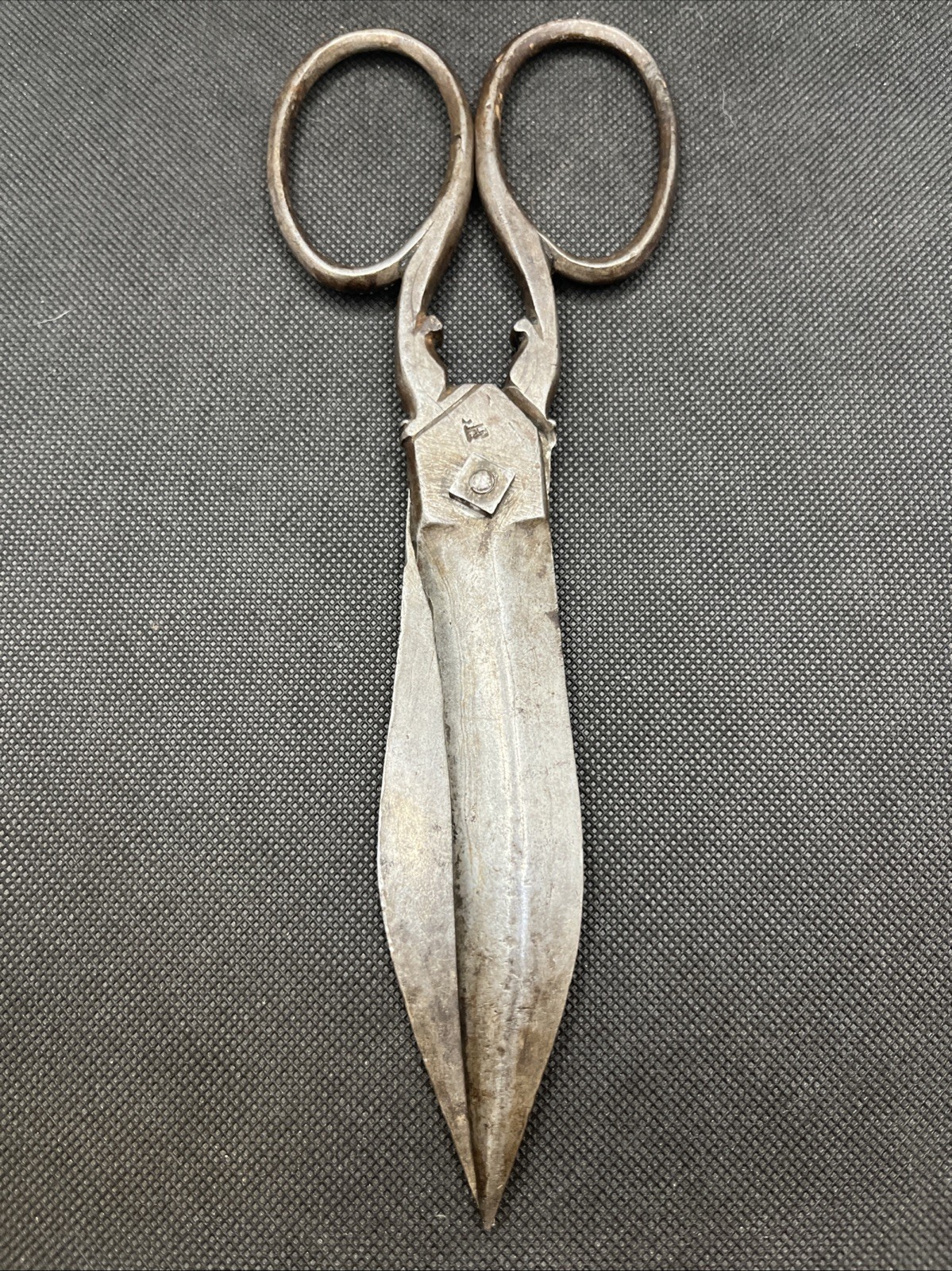 Antique Shears Scissors 1800s Blacksmith Forged Iron 9” Primitive