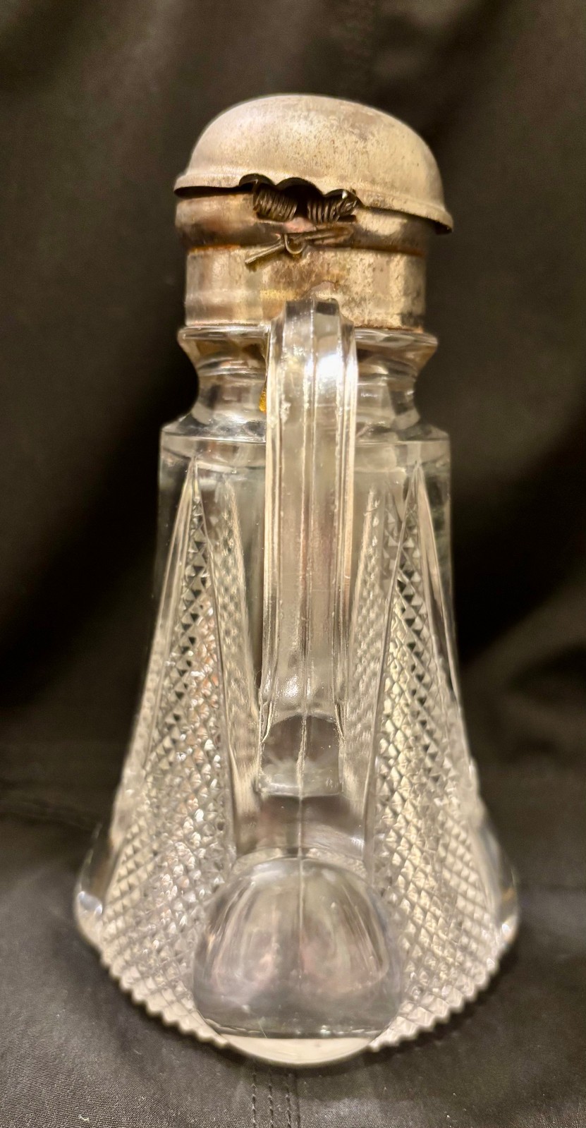 EAPG Antique Pattern RAMONA SYRUP JUG National McKee Glass Tiptoe 1903 Molasses
