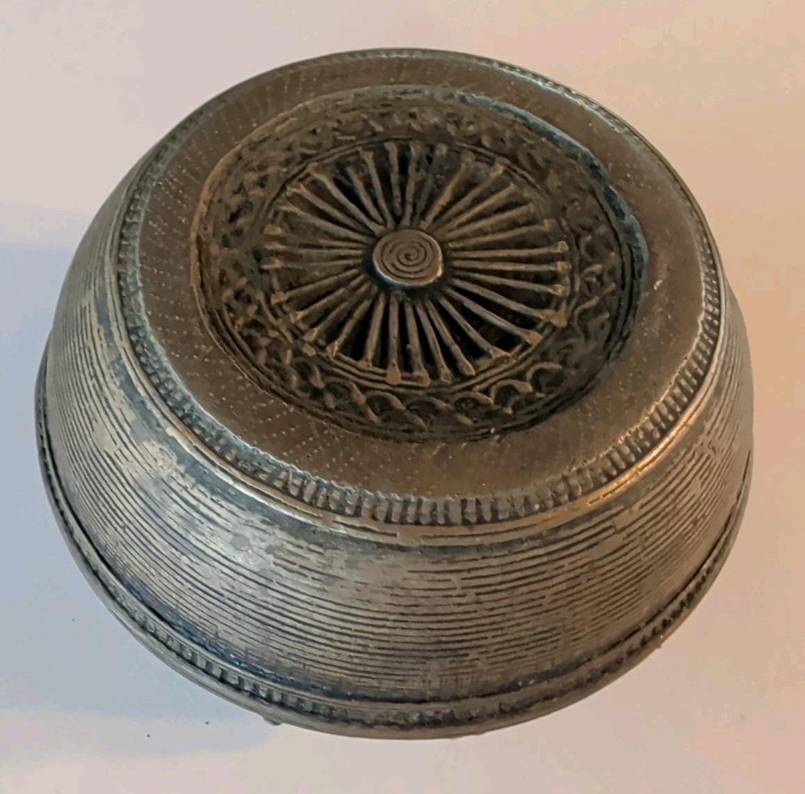 Antique Dhokra Dokra Bronze Measuring Bowl, Pittal Ka Katora, India