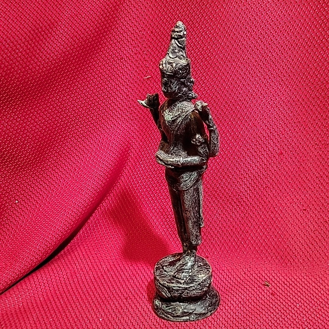 10″ LAKSHMI LAXMI SHRI standing Bronze Metal statue figure hindu decor Vishnu