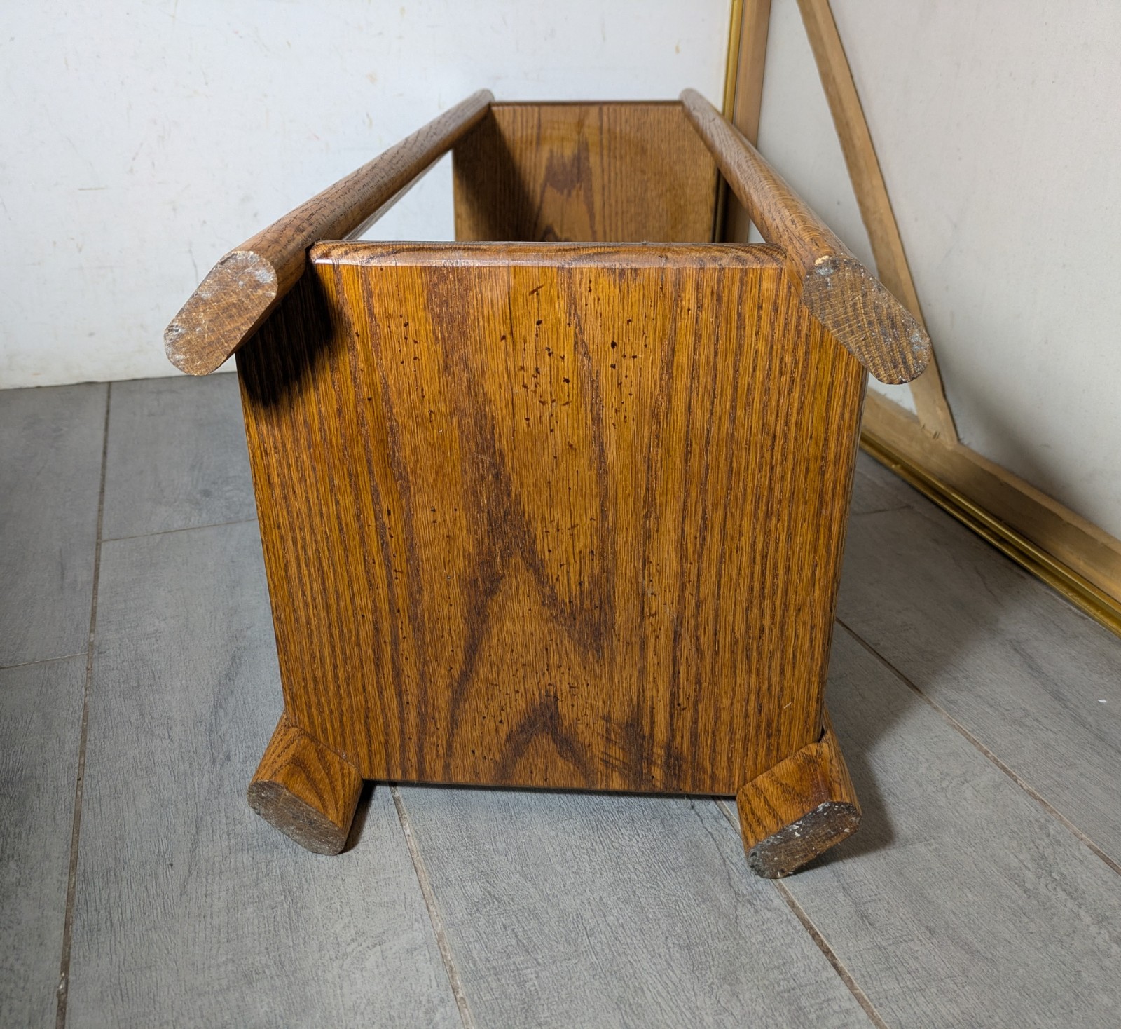Vintage Rustic Country Mission Solid Oak Wood 2-Tier Plant Stand Fern Table T74