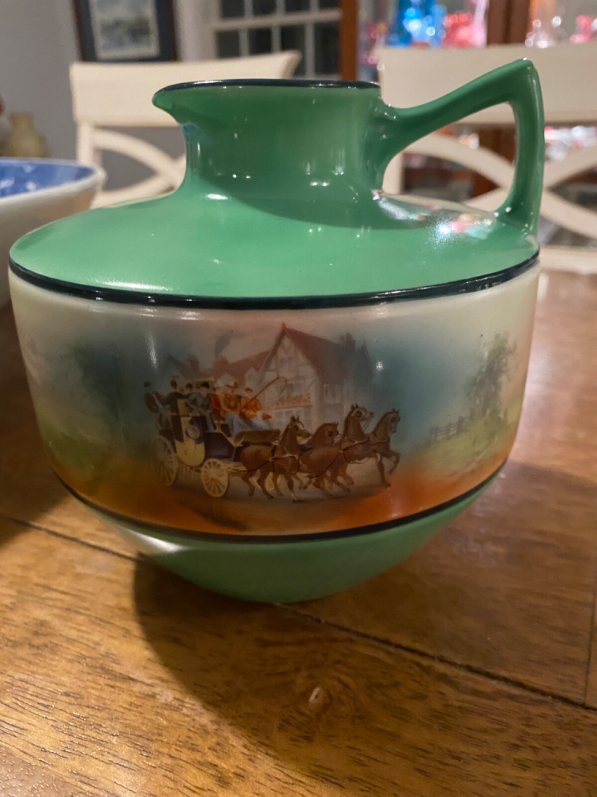 Royal Bayreuth 6” Syrup Pitcher With Stagecoach