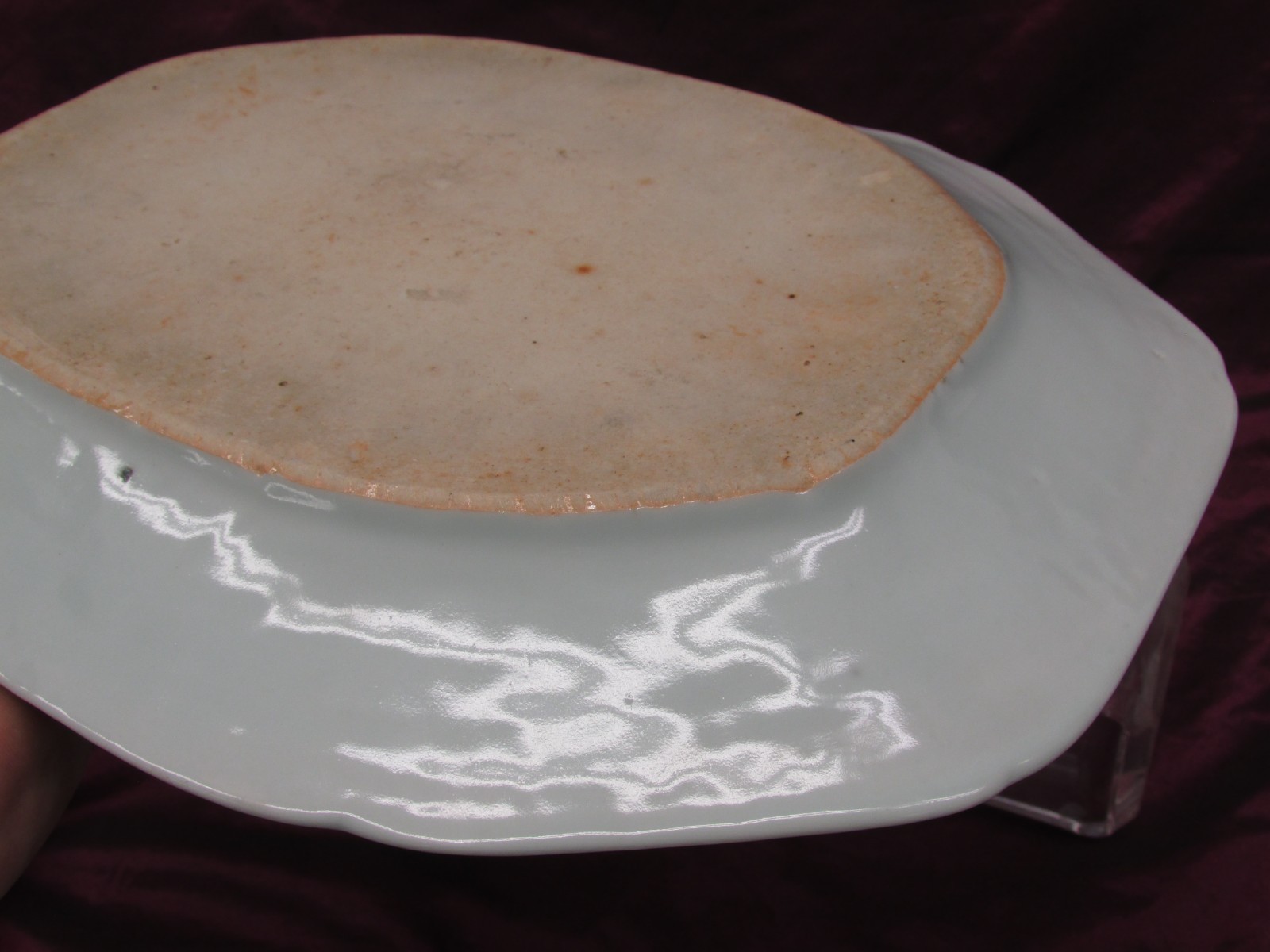 Antique Chinese CANTON porcelain blue and white deep platter 11.75″ x 9 1/8″ #2