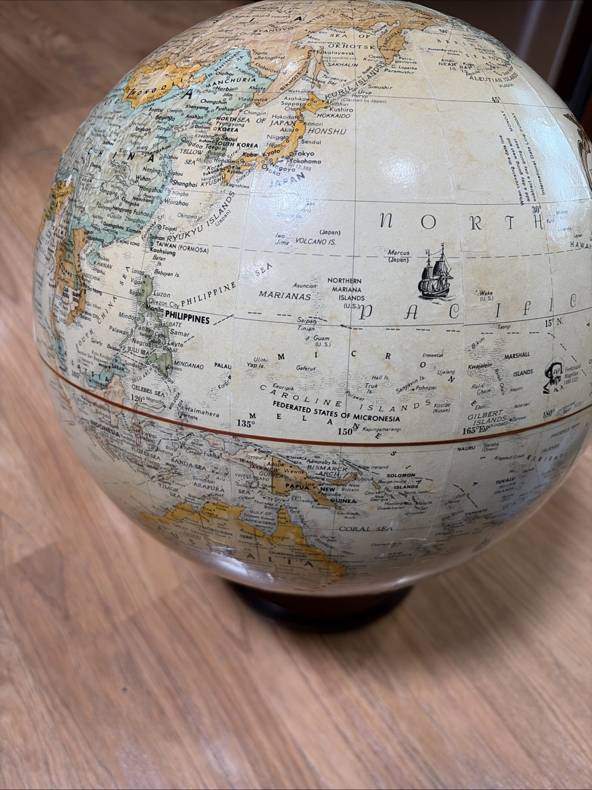 Replogle Old World Classic 12 in Diameter Globe Raised Relief Vintage 1970s USA
